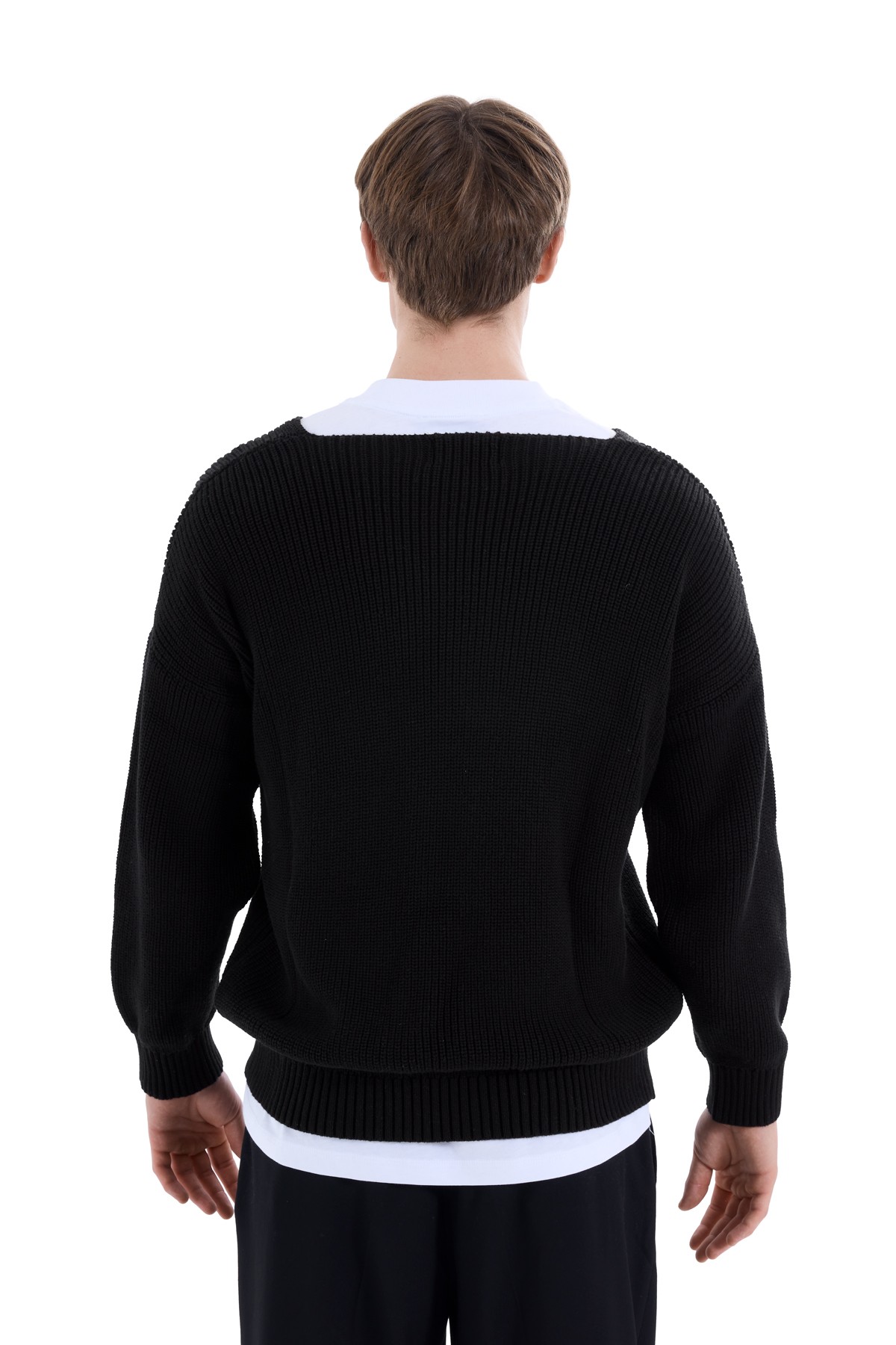 Black V-neck Knitwear