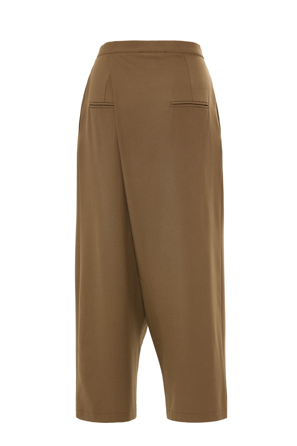 Rafe Asymmetric Wrap Pantolon Koyu Vizon