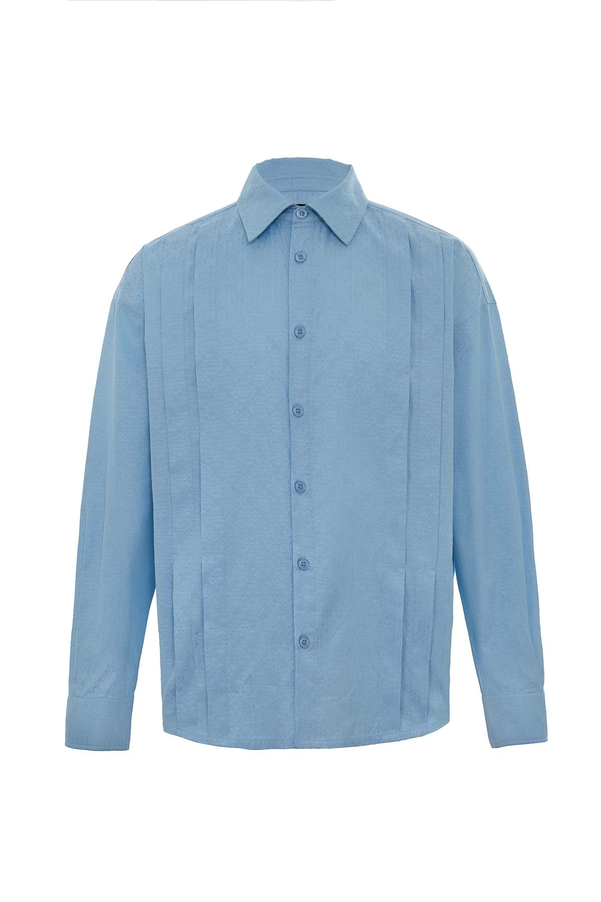 Reverie Jacquard Pattern and Stitch Detail Shirt