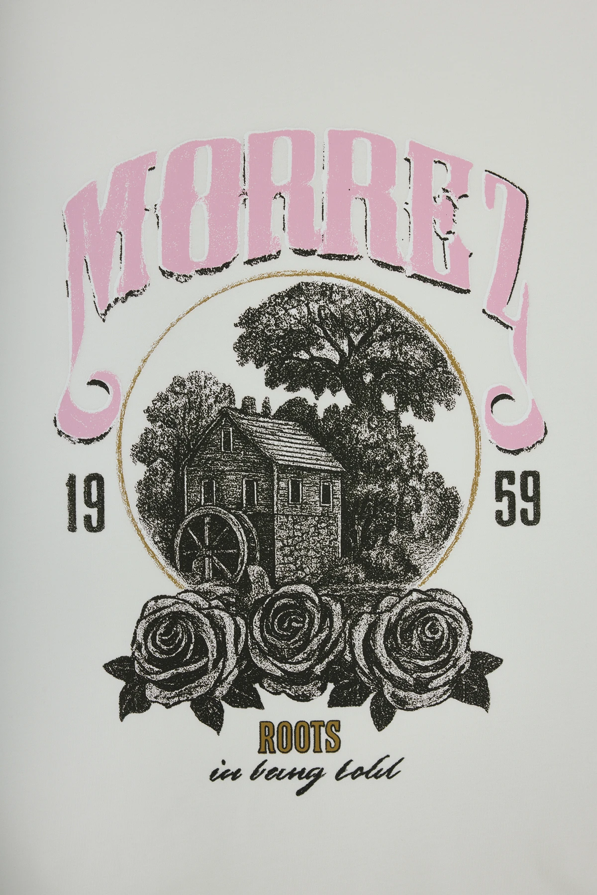 House of Roots Baskılı T-Shirt Ekru