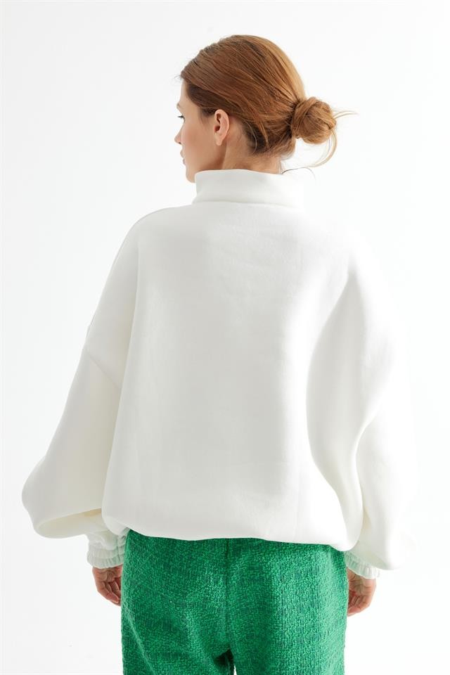 Green Cest La Vie Half Zipper Sweatshirt K