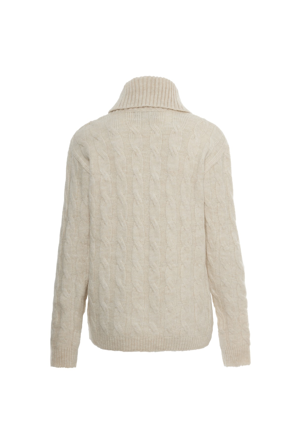 Cream Knit Textured Knitwear