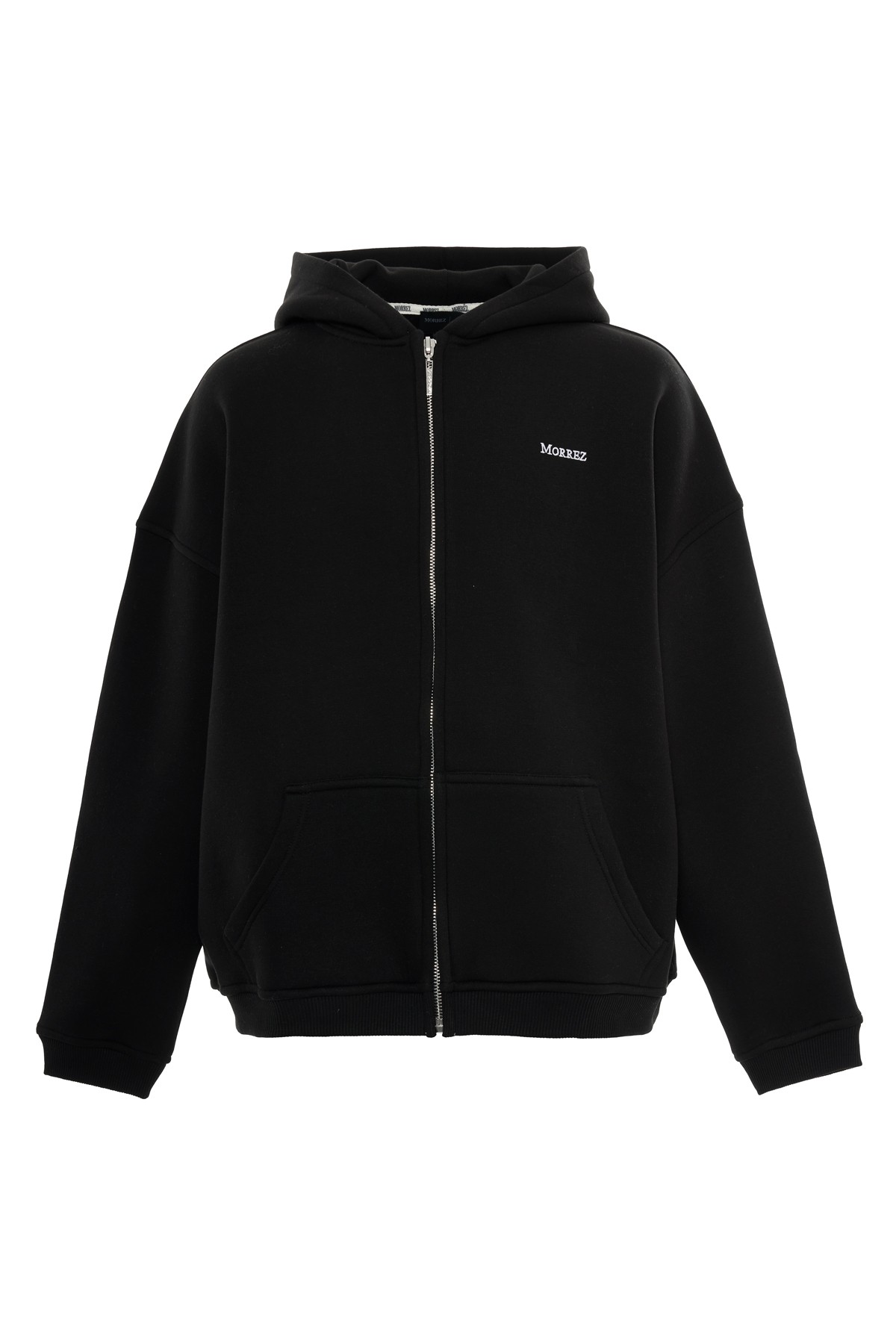 Black Zipper Hooded Sweatshirt