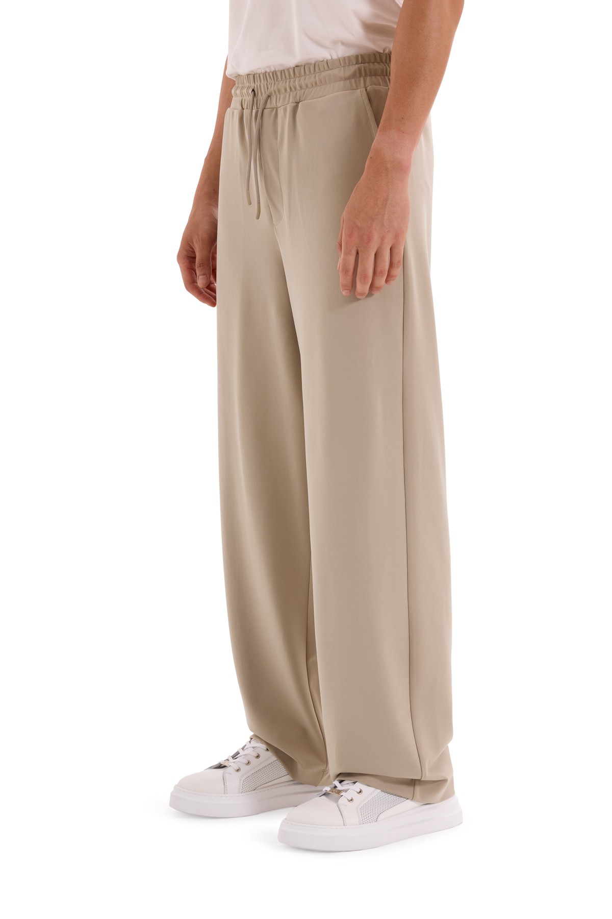 Wide Leg Interlock Trousers