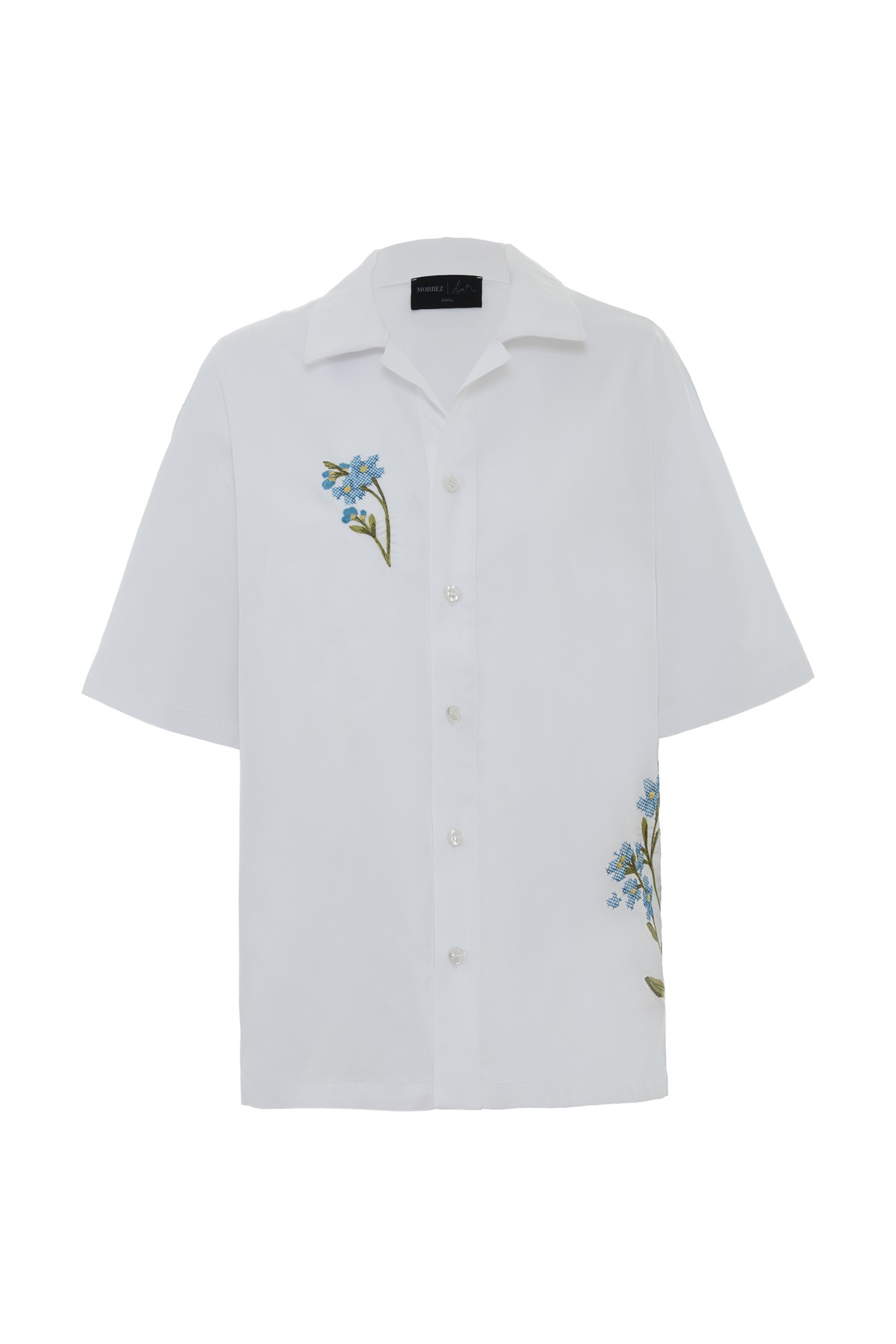 Floral Heir Cross-Stitch Embroidered Shirt K