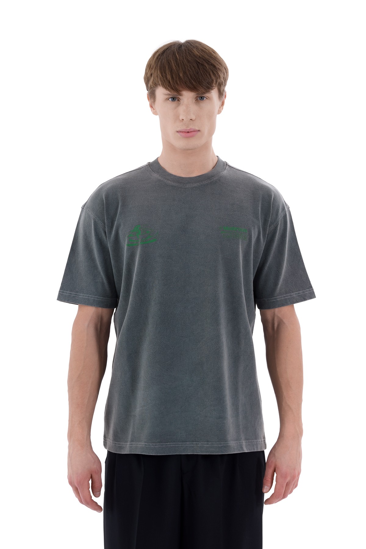 Mushroom Printed Anthracite T-Shirt