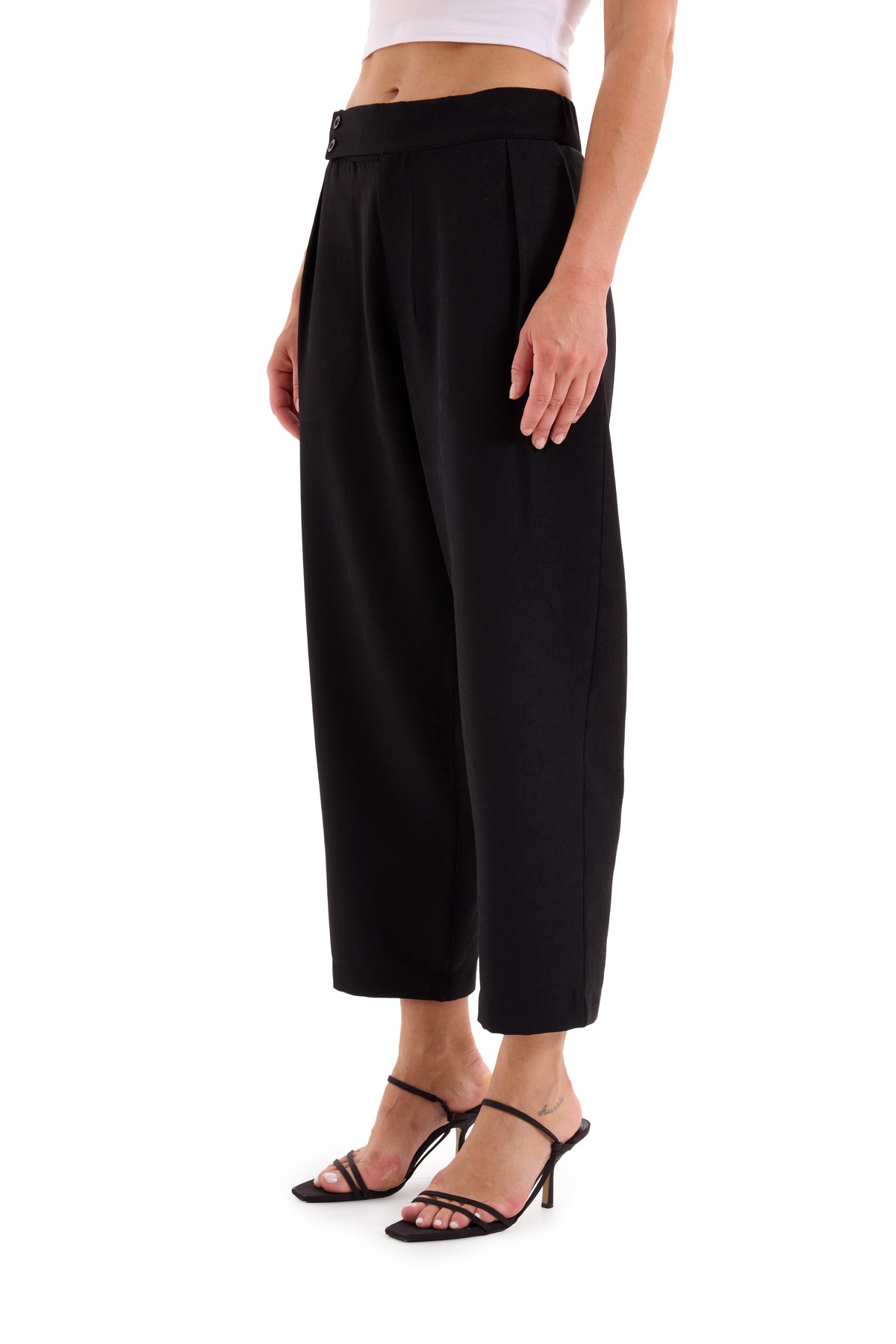 Jacquard Wide Leg Woven Trousers