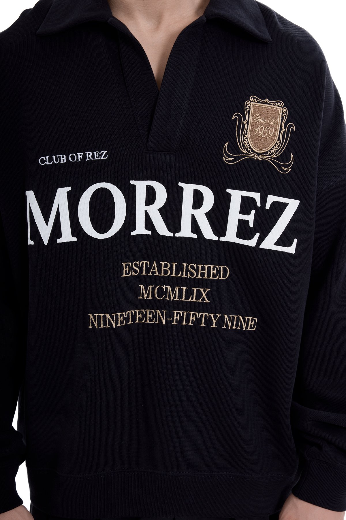 Club Of Rez // Polo Neck Embroidery and Print Detailed Sweatshirt