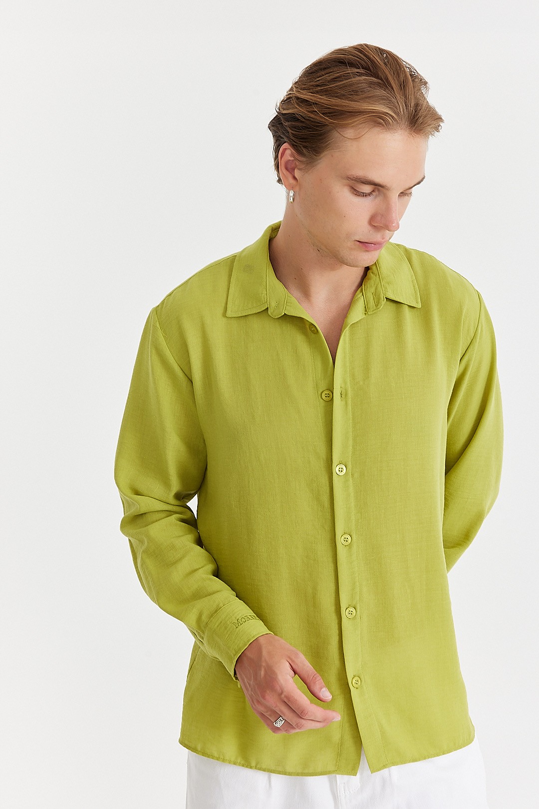 Green Oversize Linen Shirt