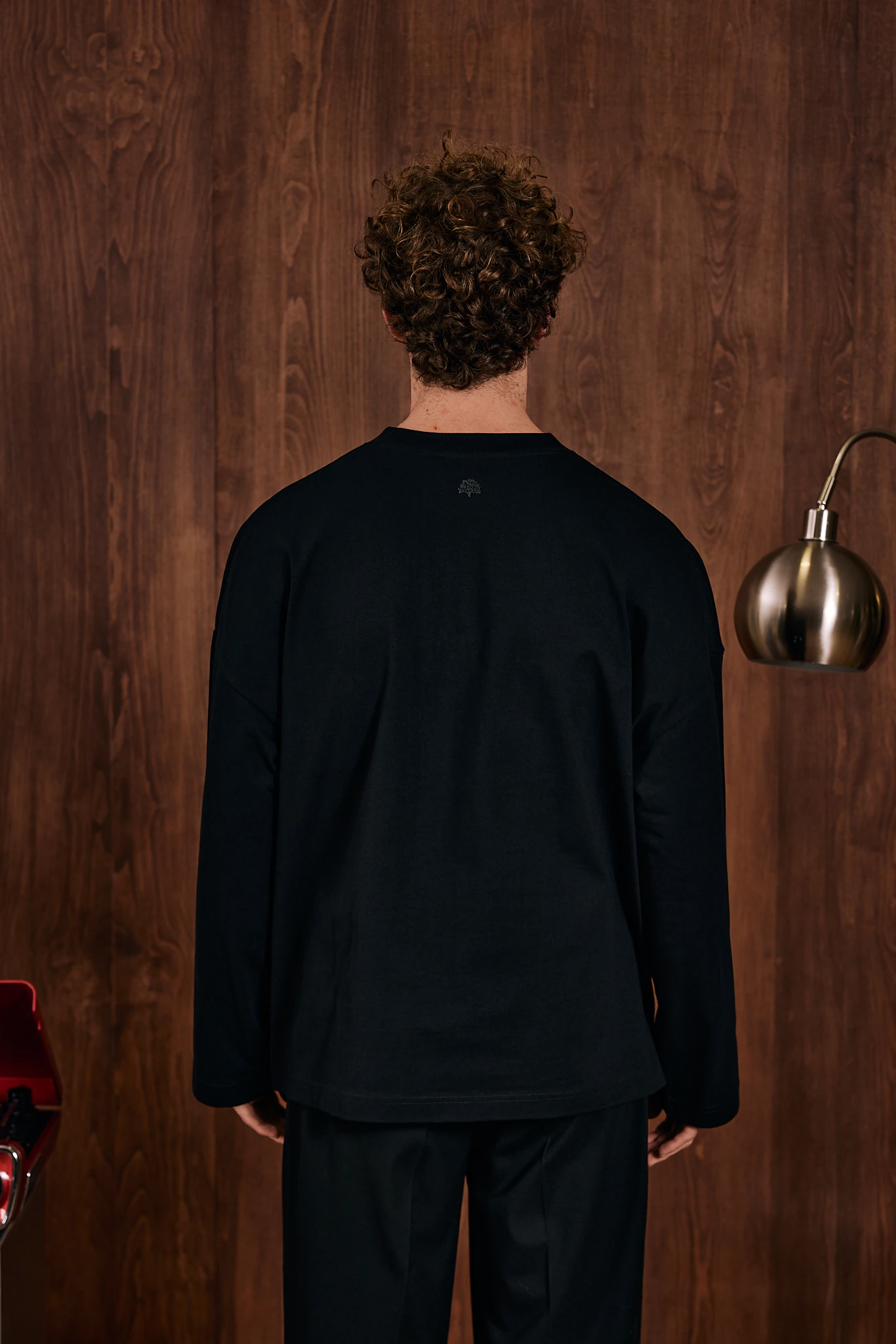 Loose Longsleeve Basic T-Shirt Siyah