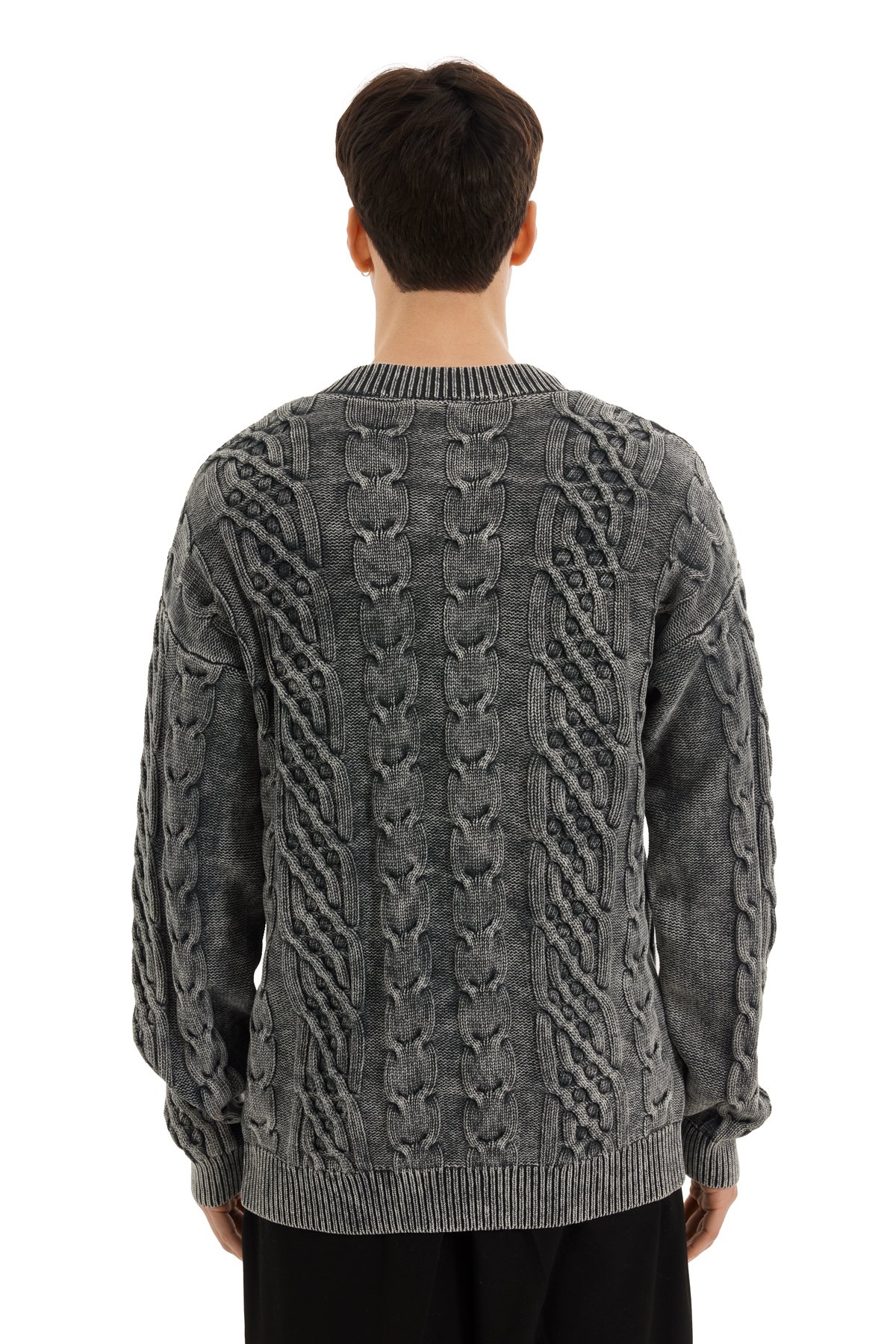 Anthracite Distressed Knit Jacket