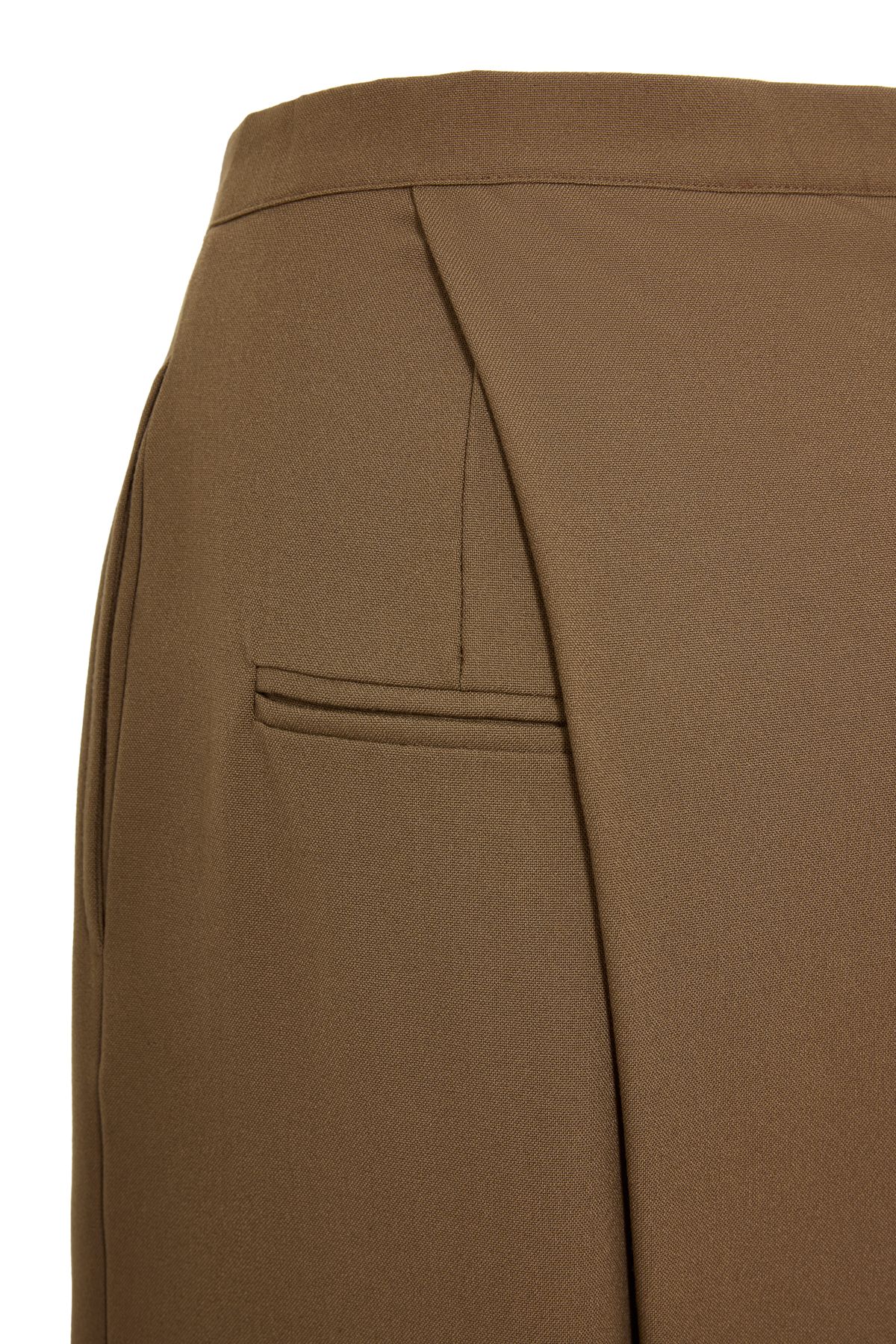 Rafe Asymmetric Wrap Pantolon Koyu Vizon