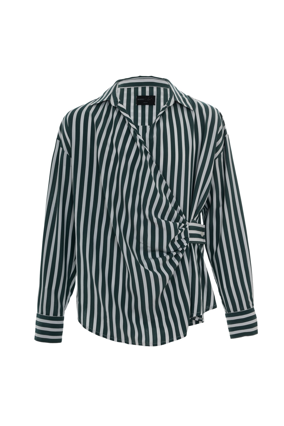 Loose Line Pleated Wrap Shirt