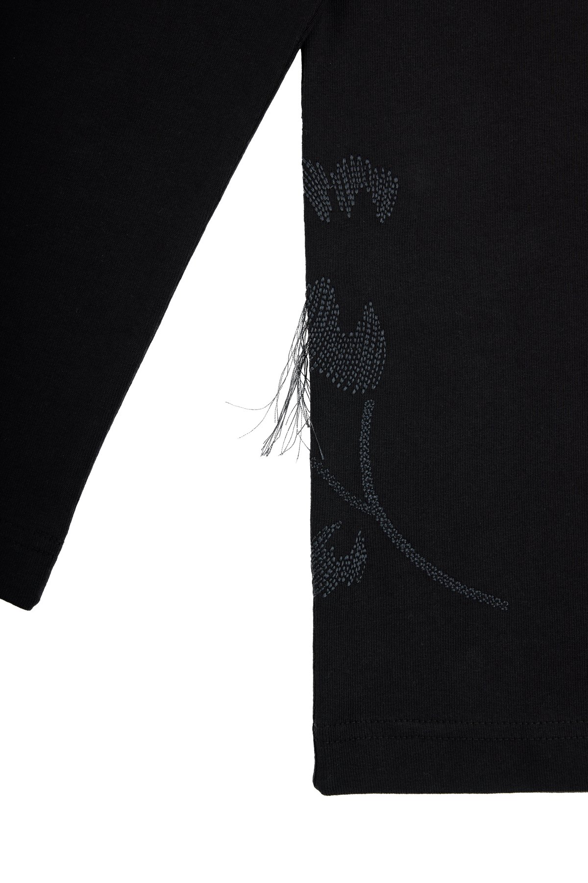 Nomad Spirit Embroidered Detailed Long Sleeve T-shirt Black