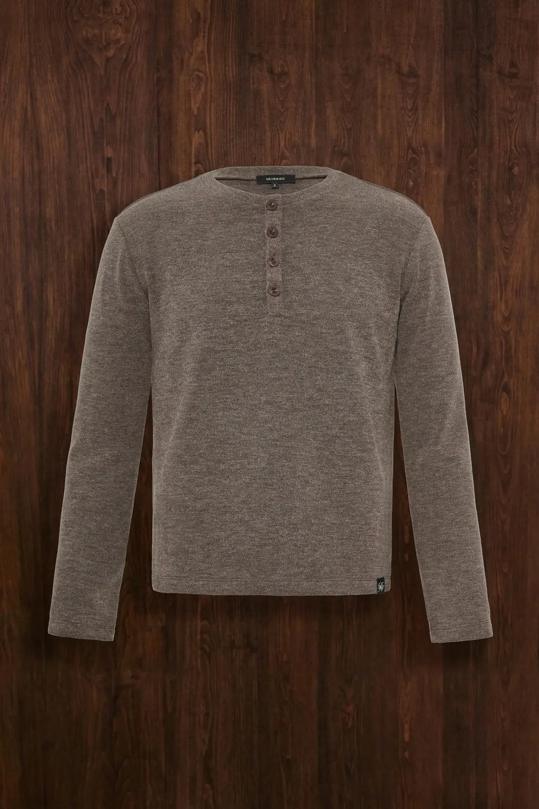 Foundation Henley Long Sleeve Kahverengi