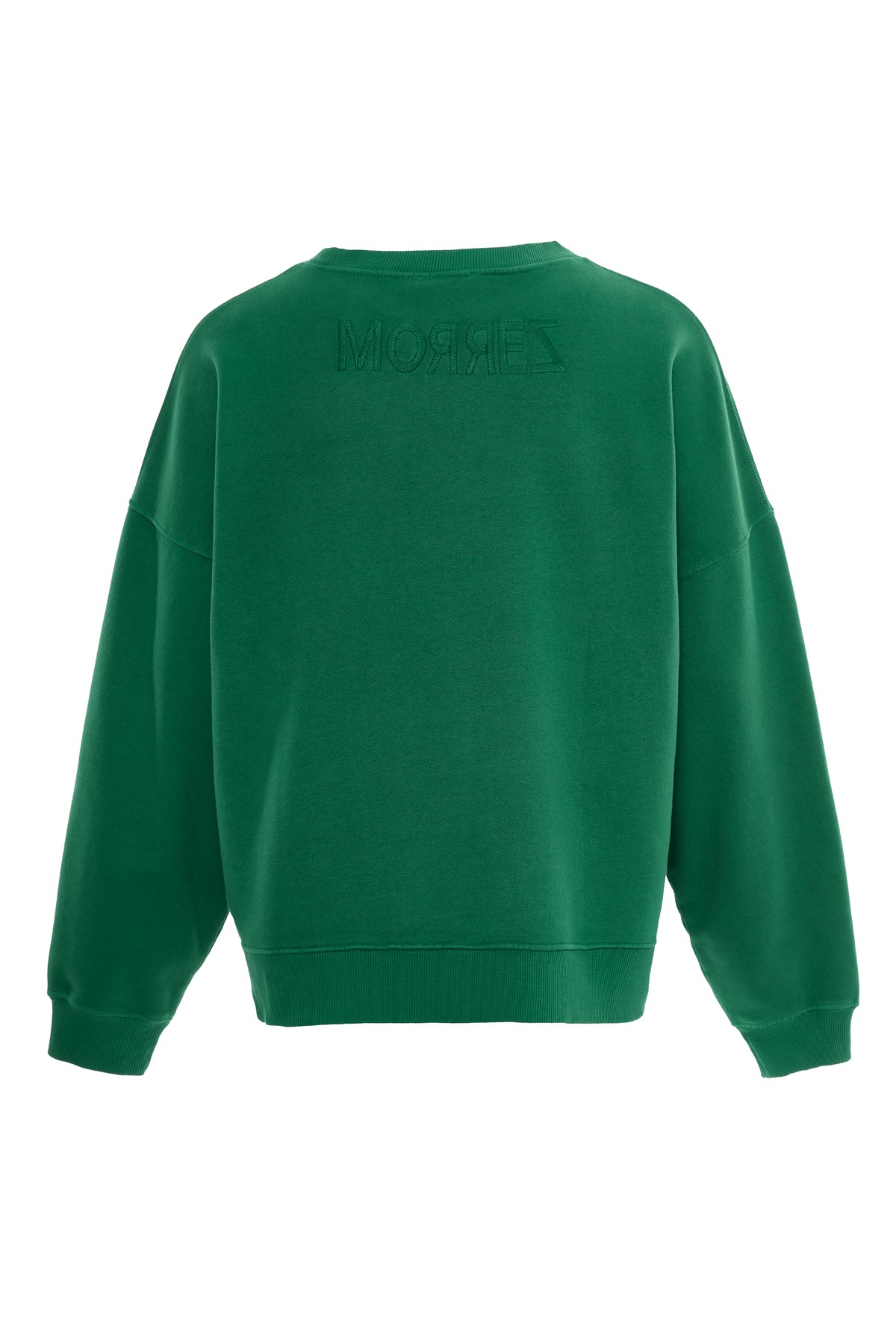 Yeşil Yıkamalı Nakış Detay Sweatshirt