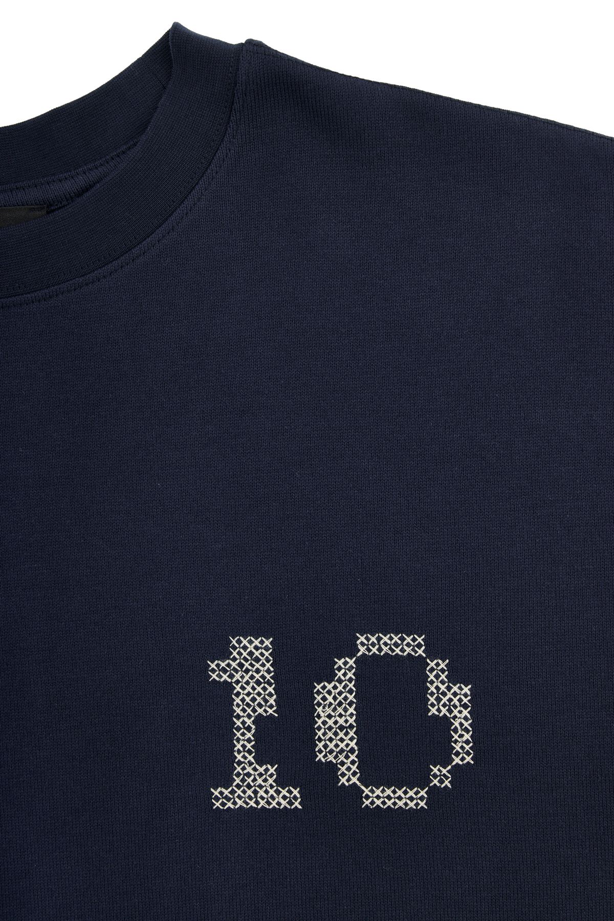 X Bloom Embroidered Cross-Stitch Detail T-Shirt