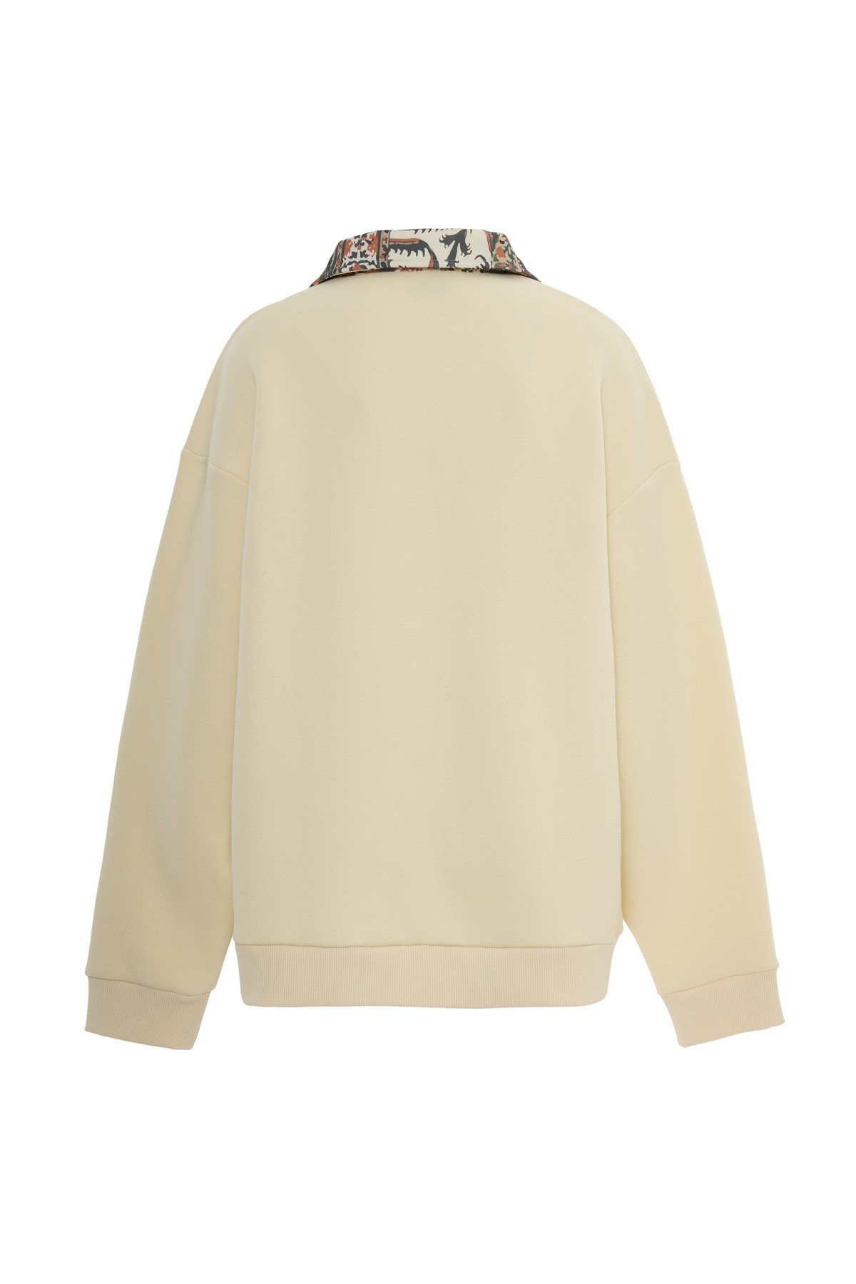 Cream Collar Detailed Sweatshirt K