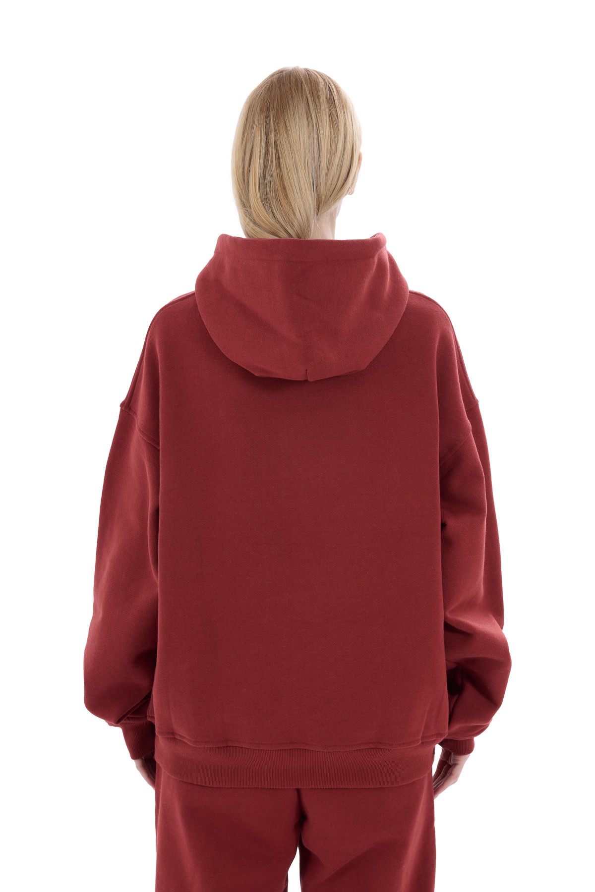 Bordo Enjeksiyon Baskı Sweatshirt K