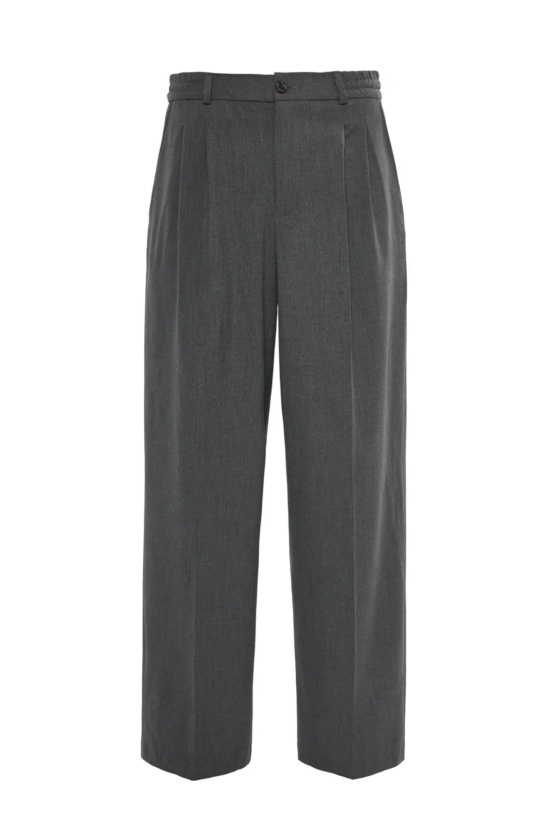 Anthracite Pleated Woven Trousers
