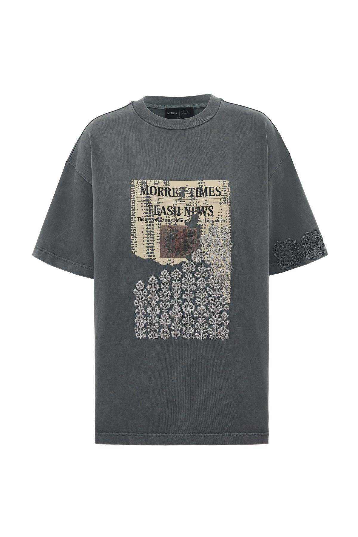 Flash News Anthracite Washed T-Shirt K
