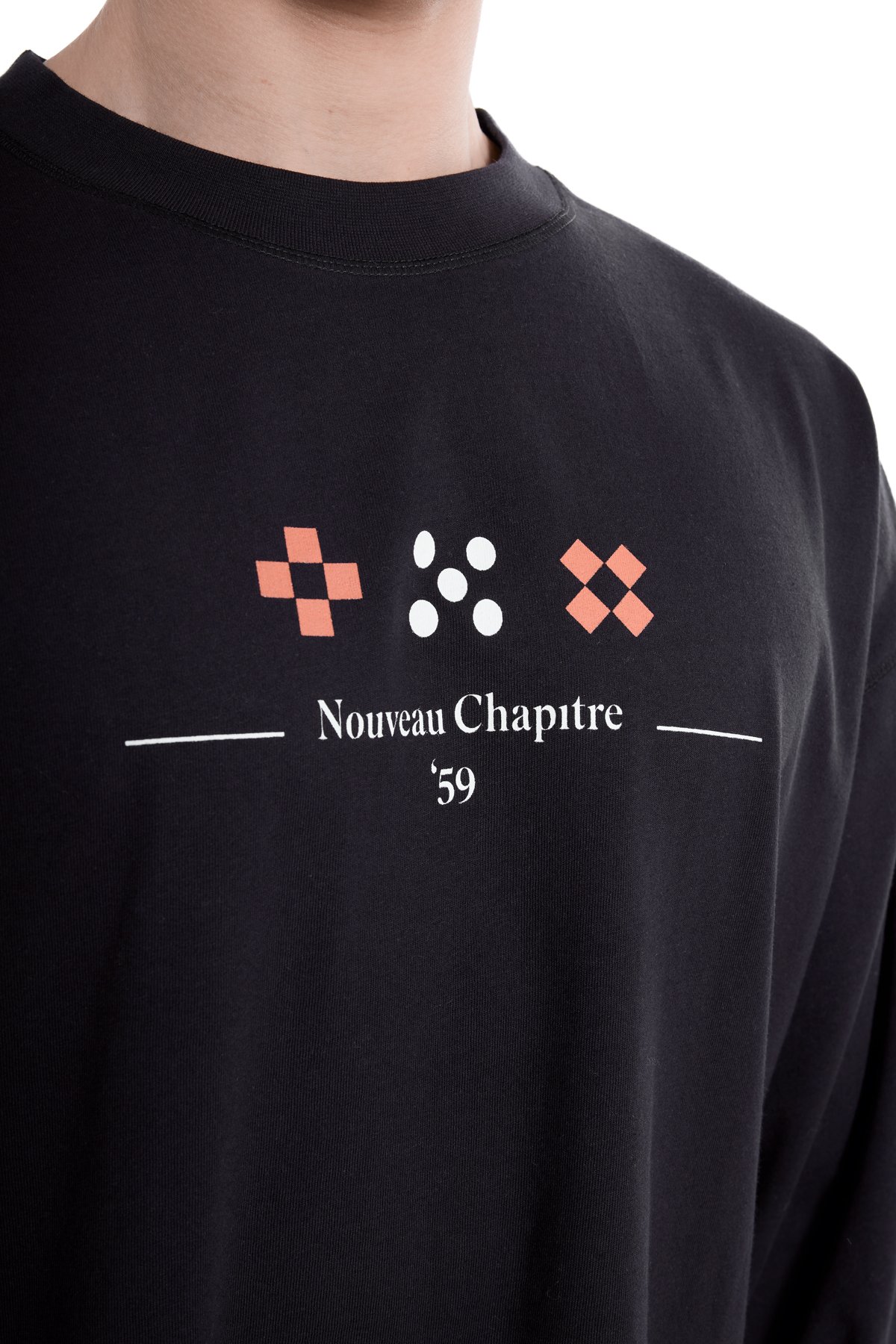 Nouveau Chapitre Siyah Bisiklet Yaka Sweatshirt