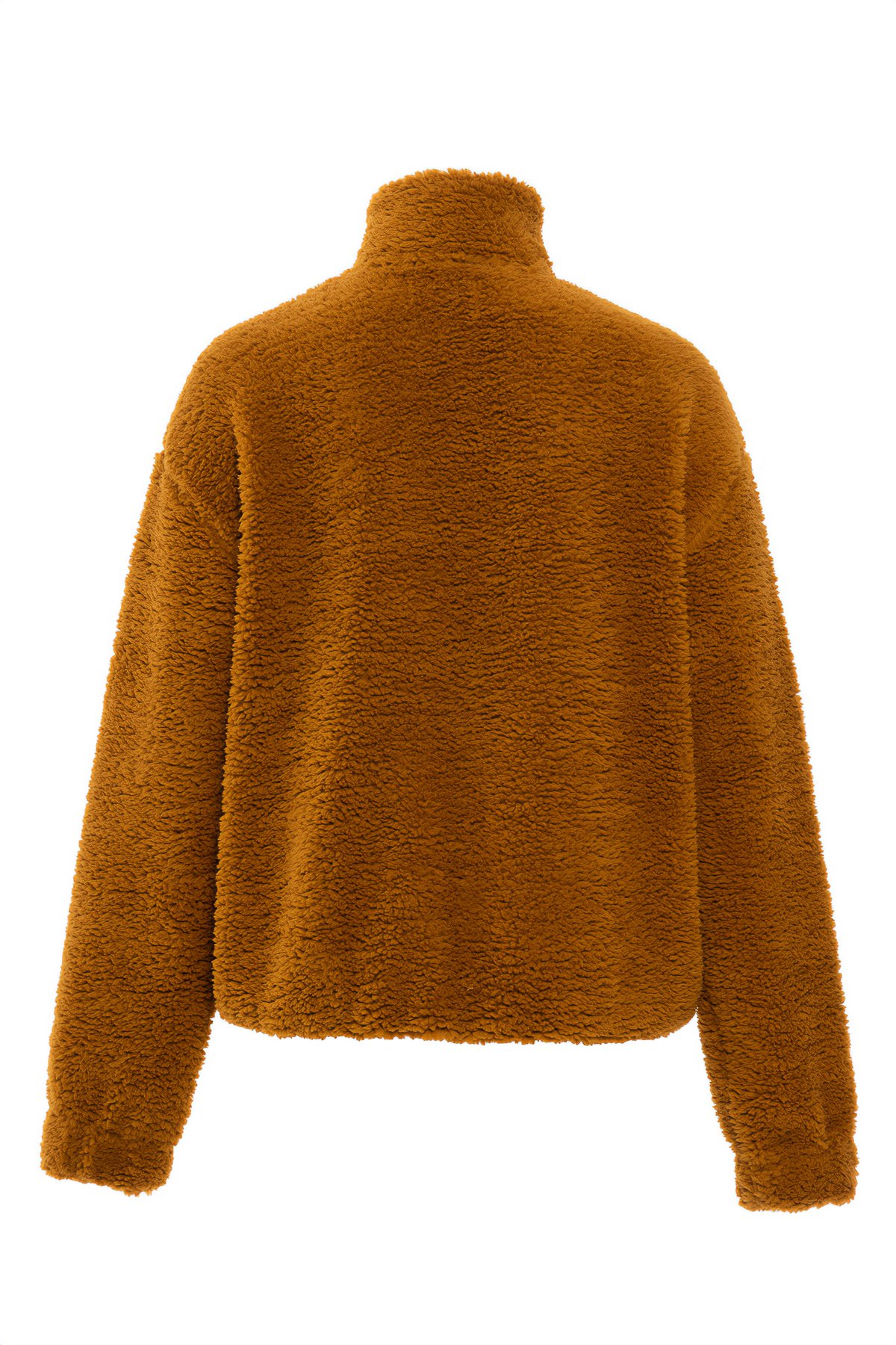 Half Zipper Mustard Plush Sweatshirt K