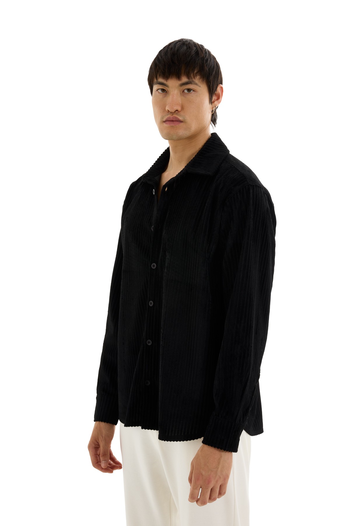 Velvet Textured Oversize Shirt