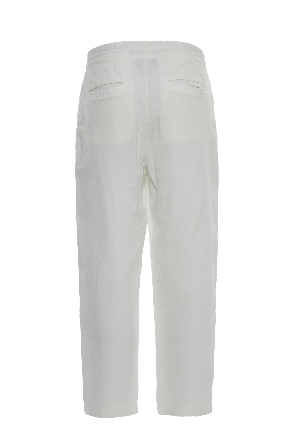 White Muslin Pleated Trousers
