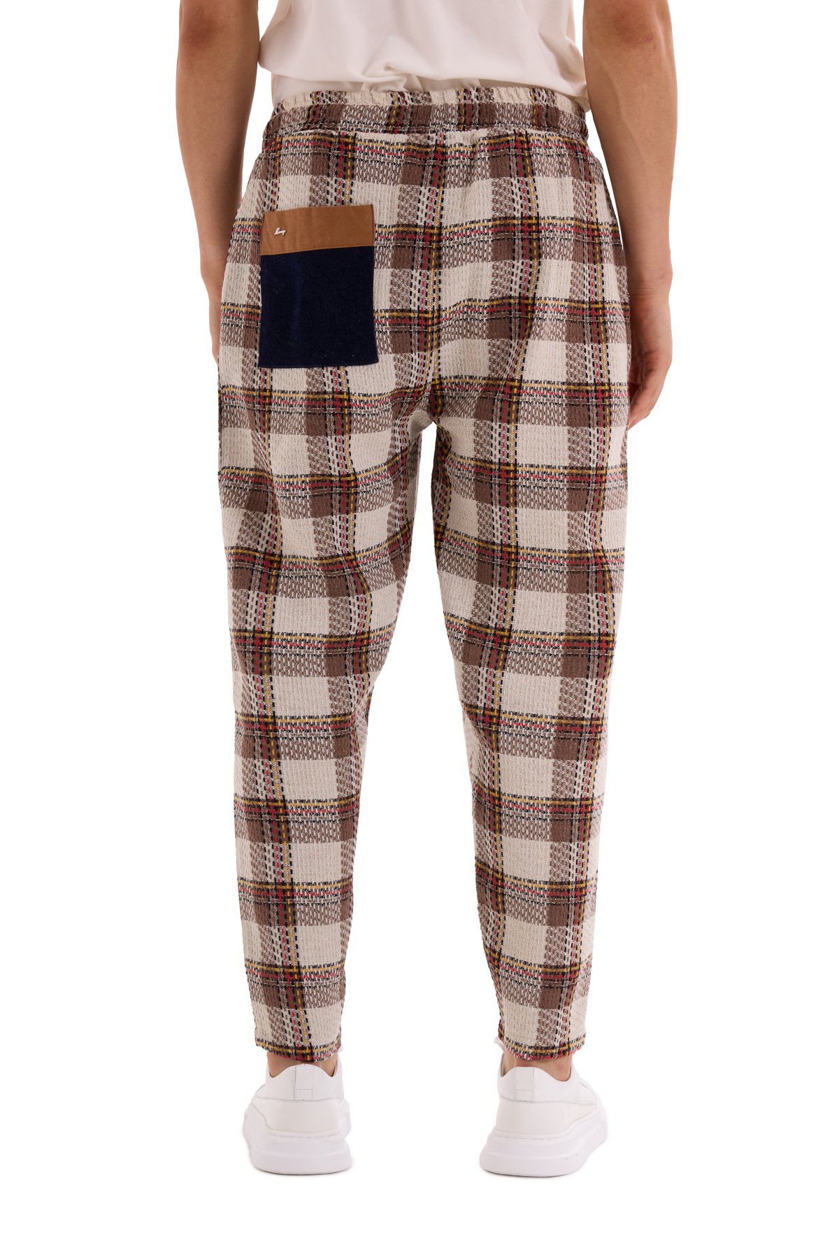 Plaid Detail Trousers