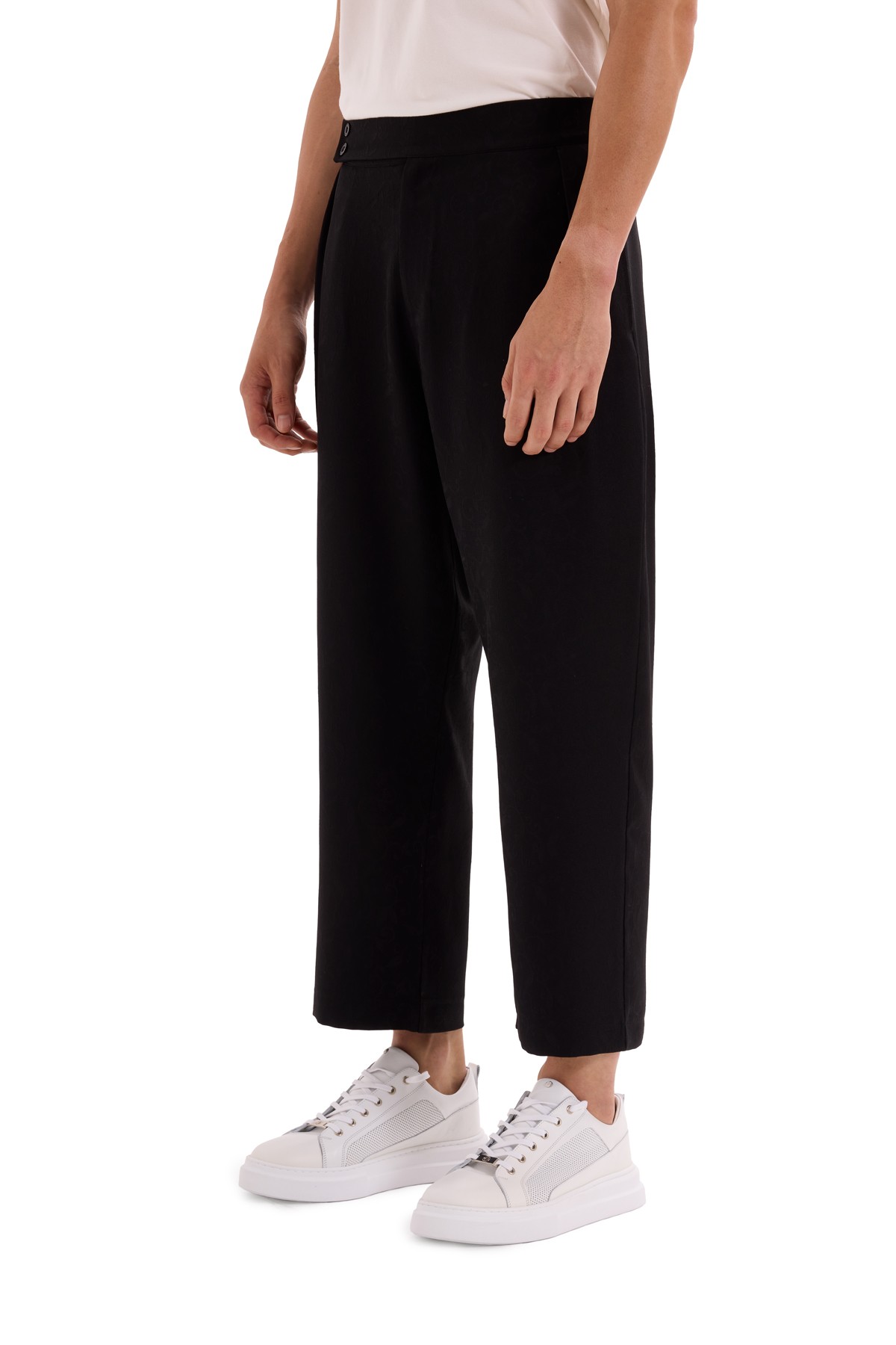 Jacquard Wide Leg Woven Trousers