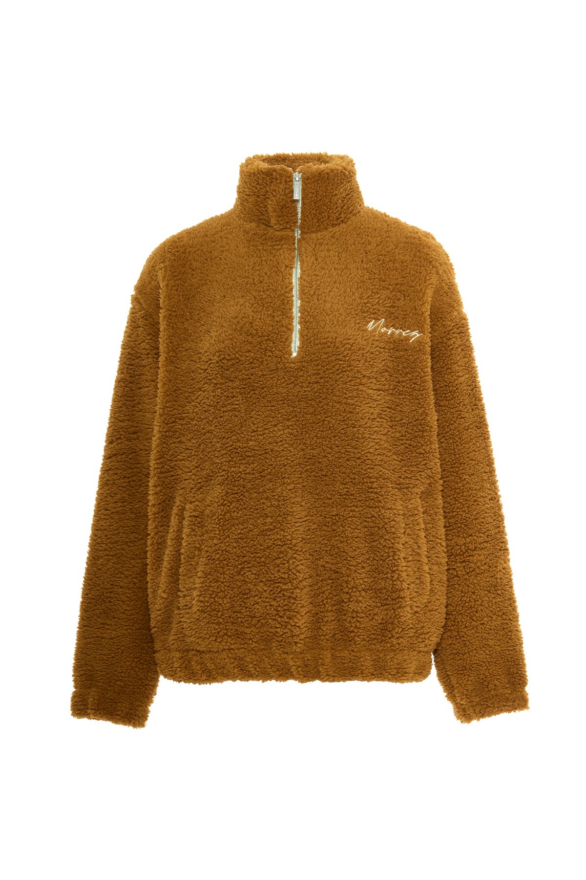 Half Zipper Mustard Plush Sweatshirt K
