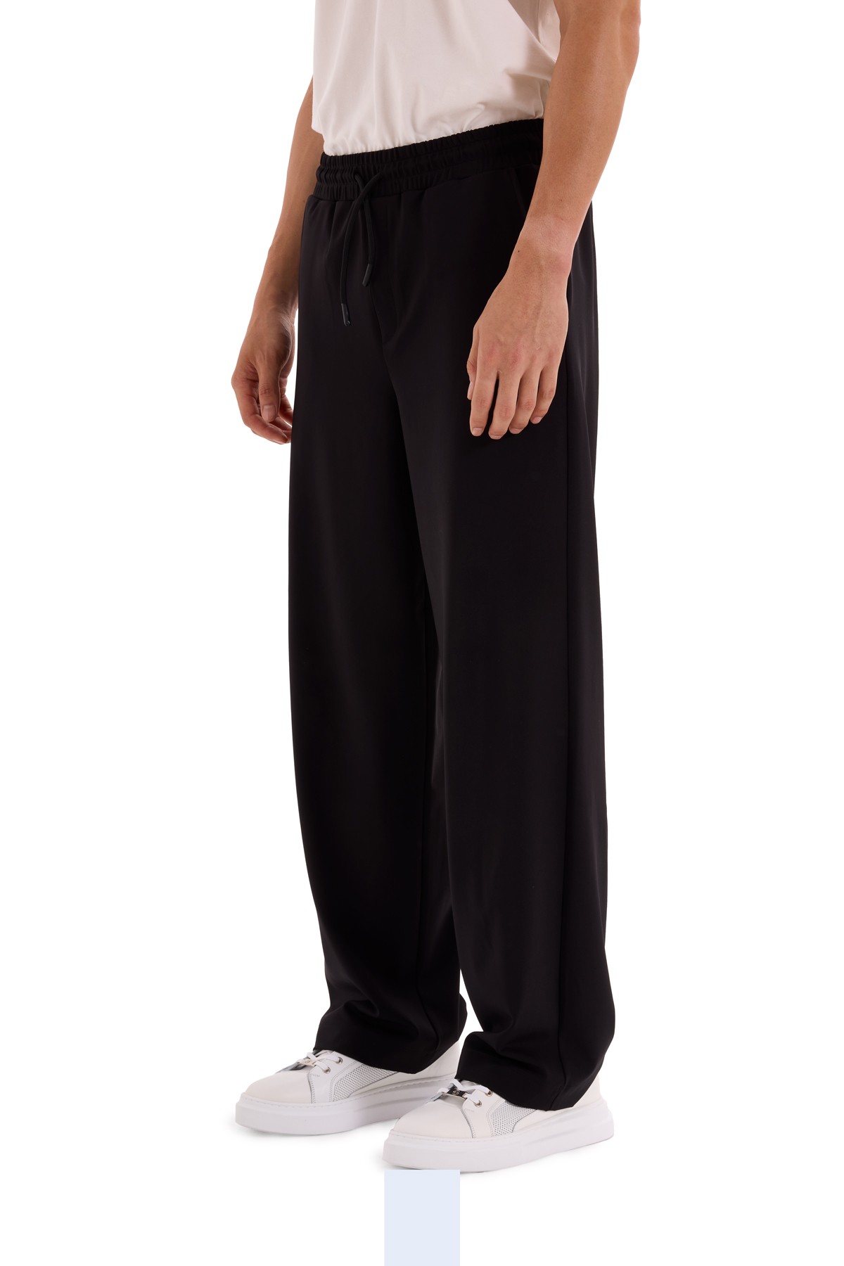 Wide Leg Interlock Trousers