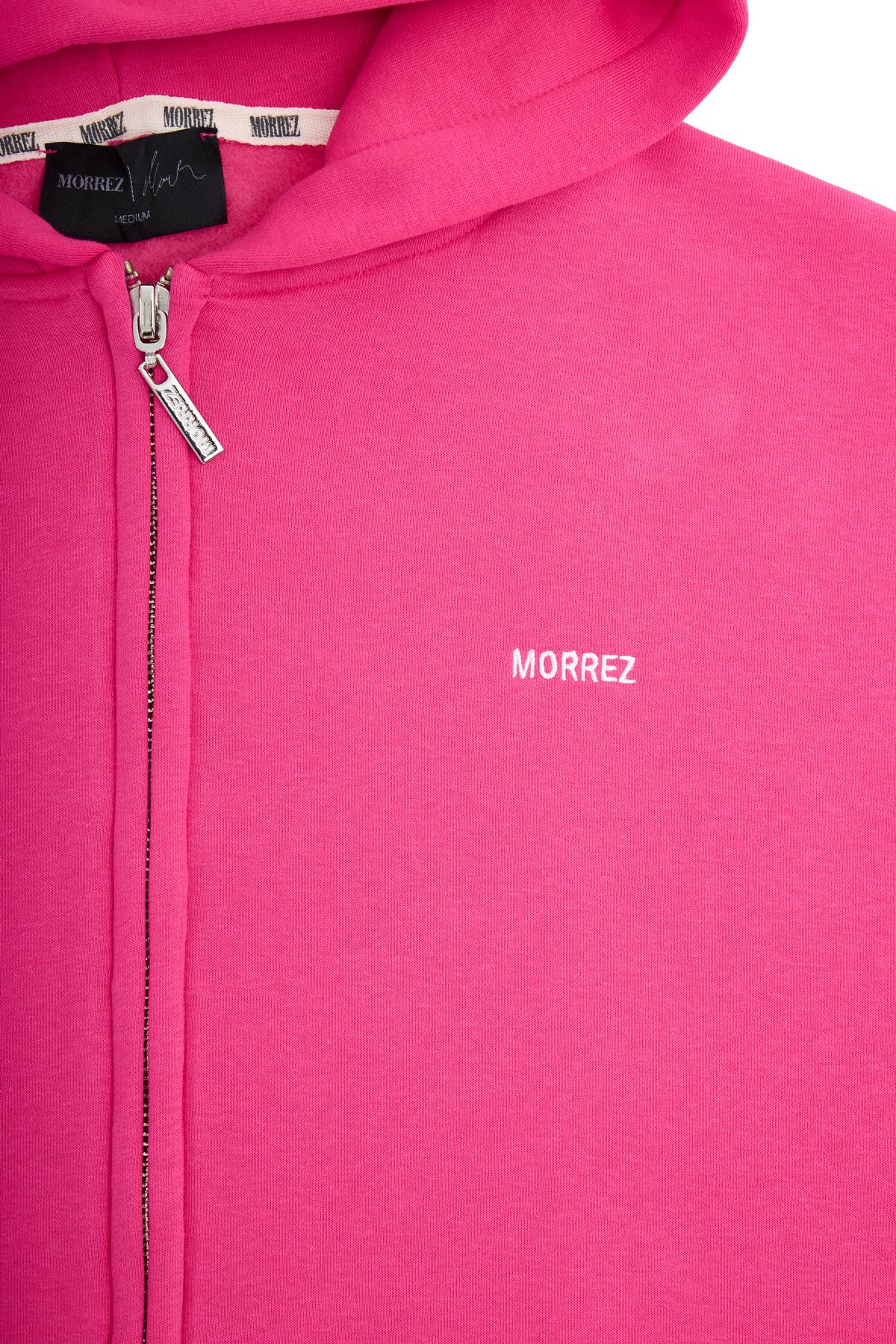 Pink Zipper Hooded Sweatshirt