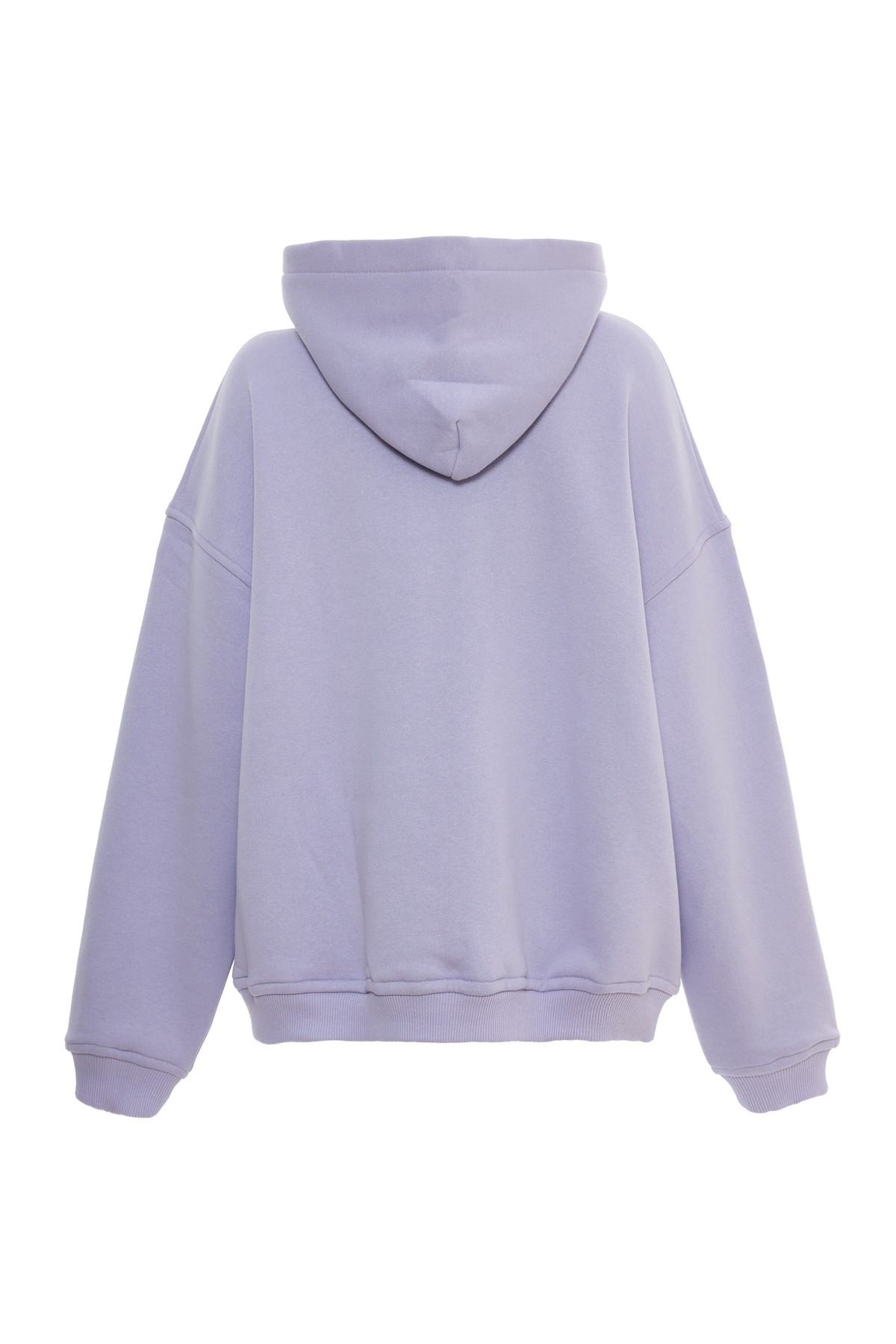 Lila Fermuarlı Kapüşonlu Sweatshirt K