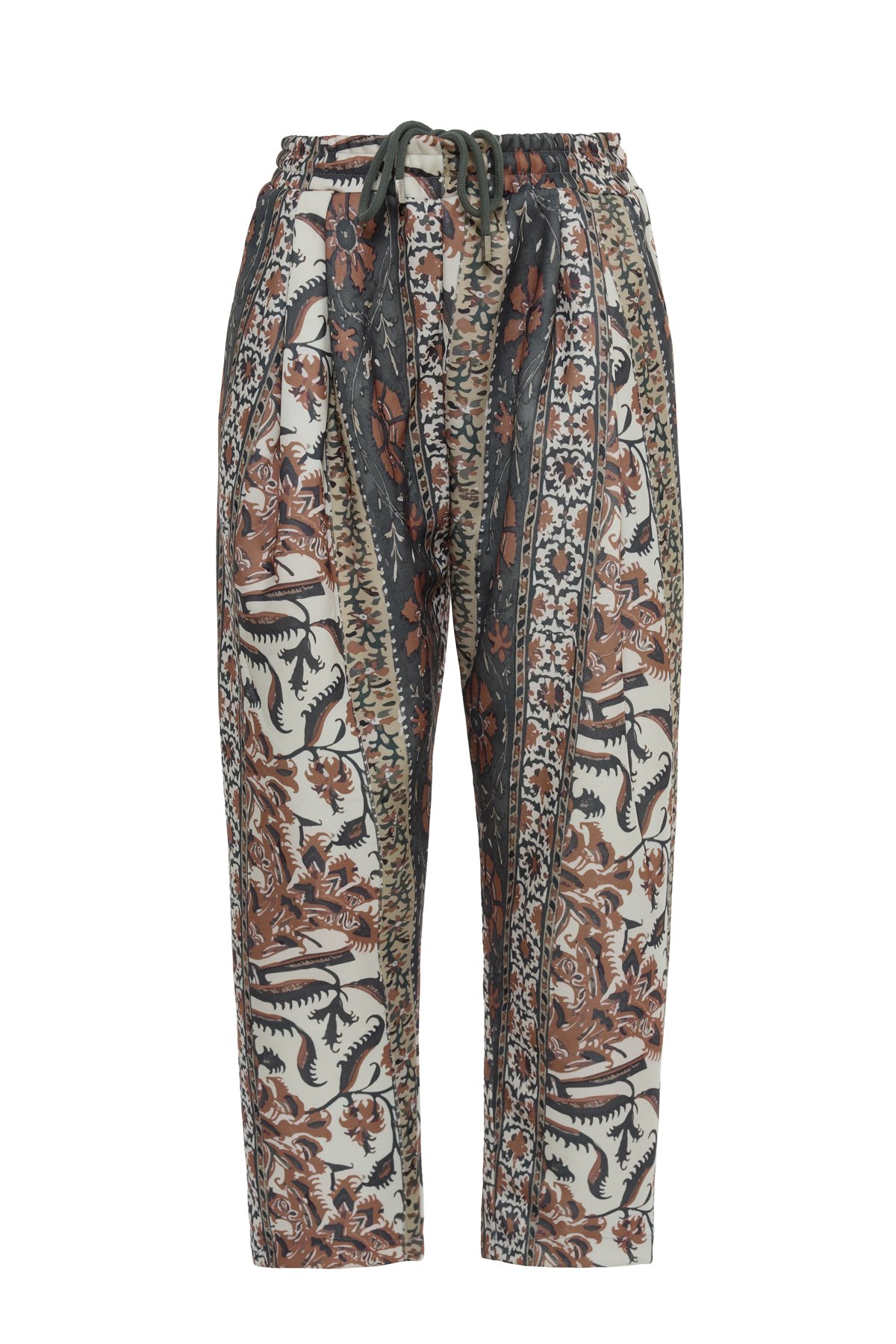 Pleated Patterned Trousers K