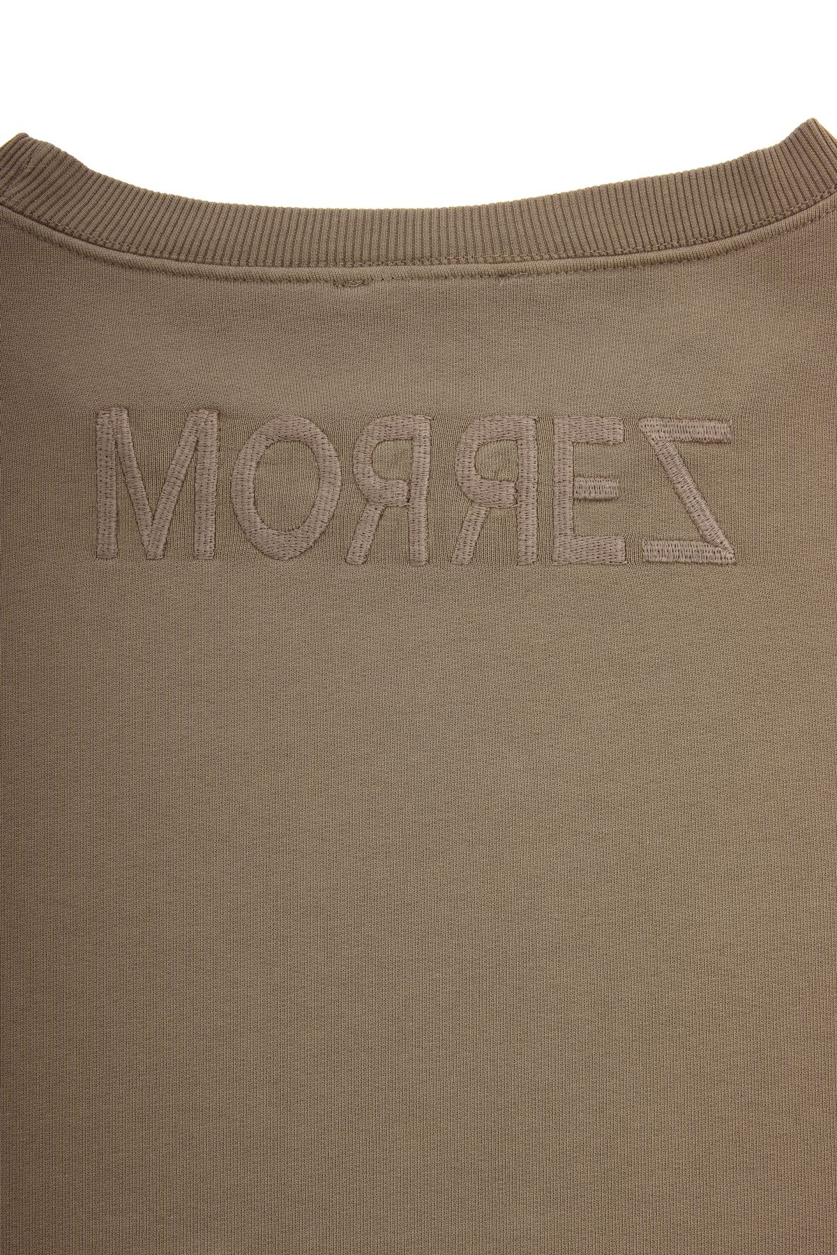 Coffee Washed Embroidery Detail Sweatshirt