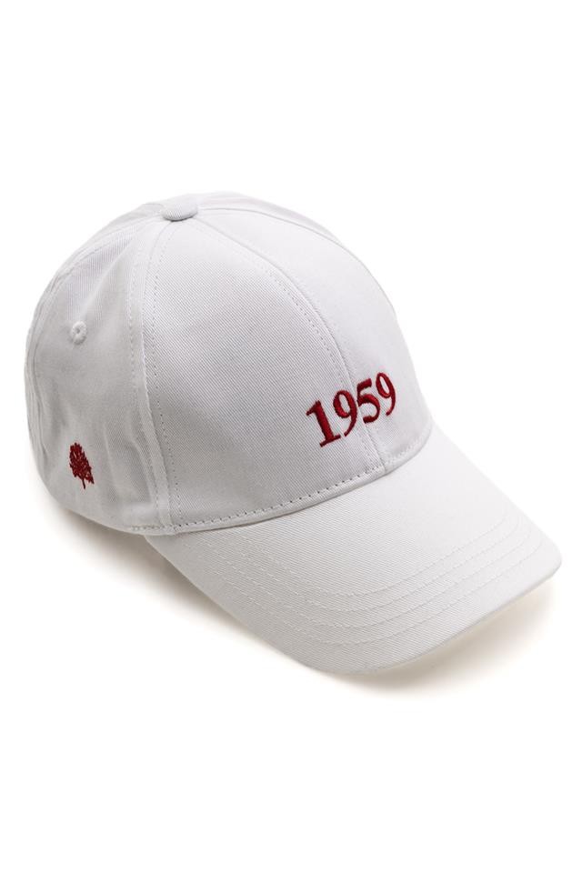 1959 White Embroidery Hat