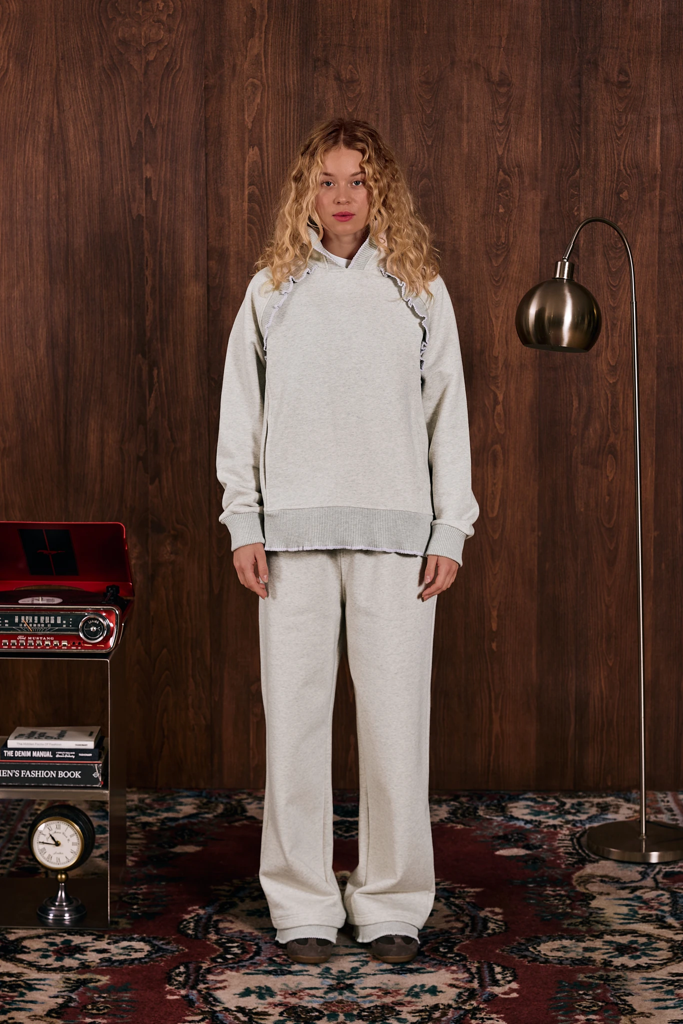 Loop Edge Triko Detaylı Sweatshirt Gri