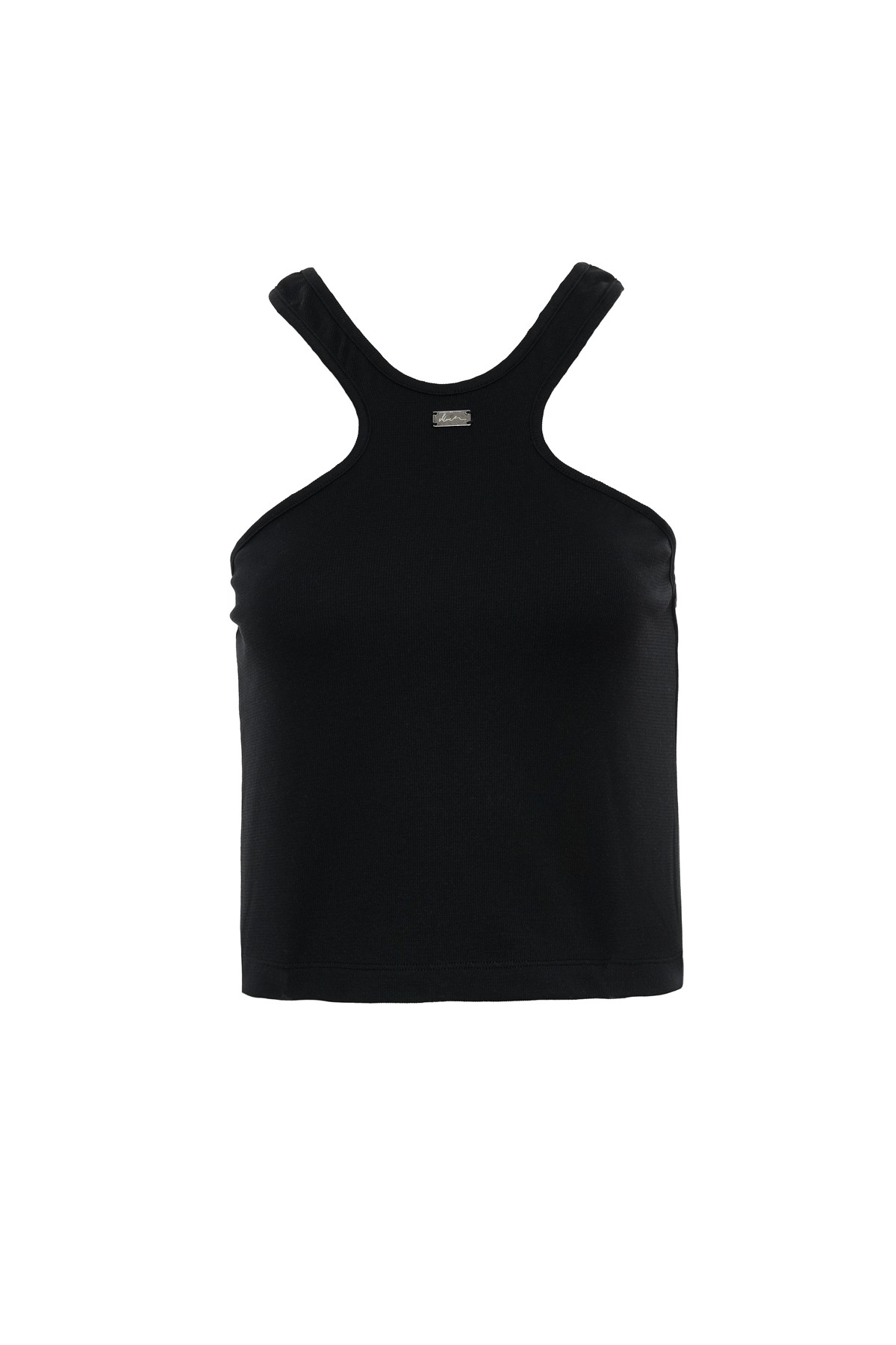 Siyah Halter Yaka Crop