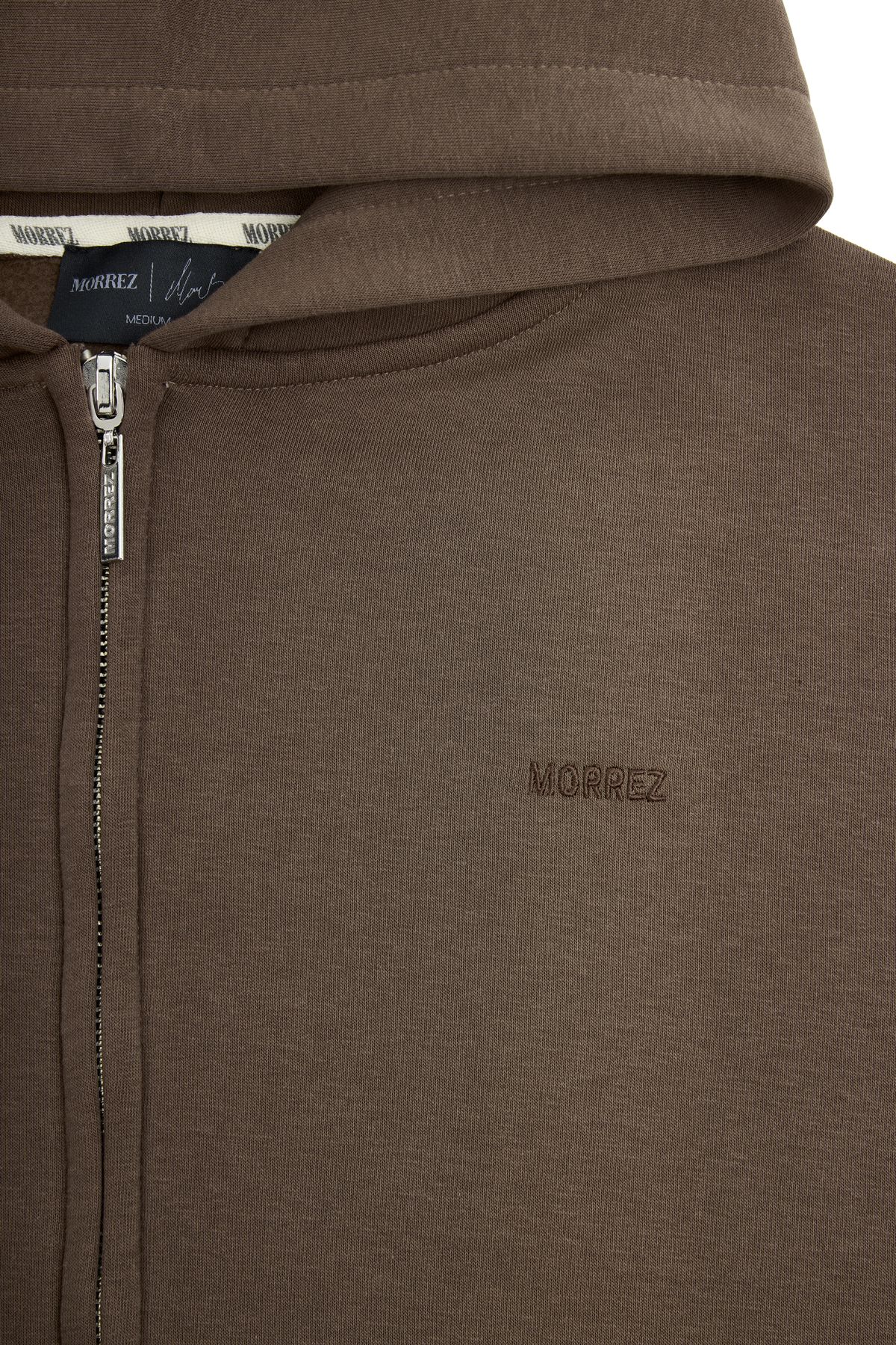 Brown Zipper Hooded Sweatshirt