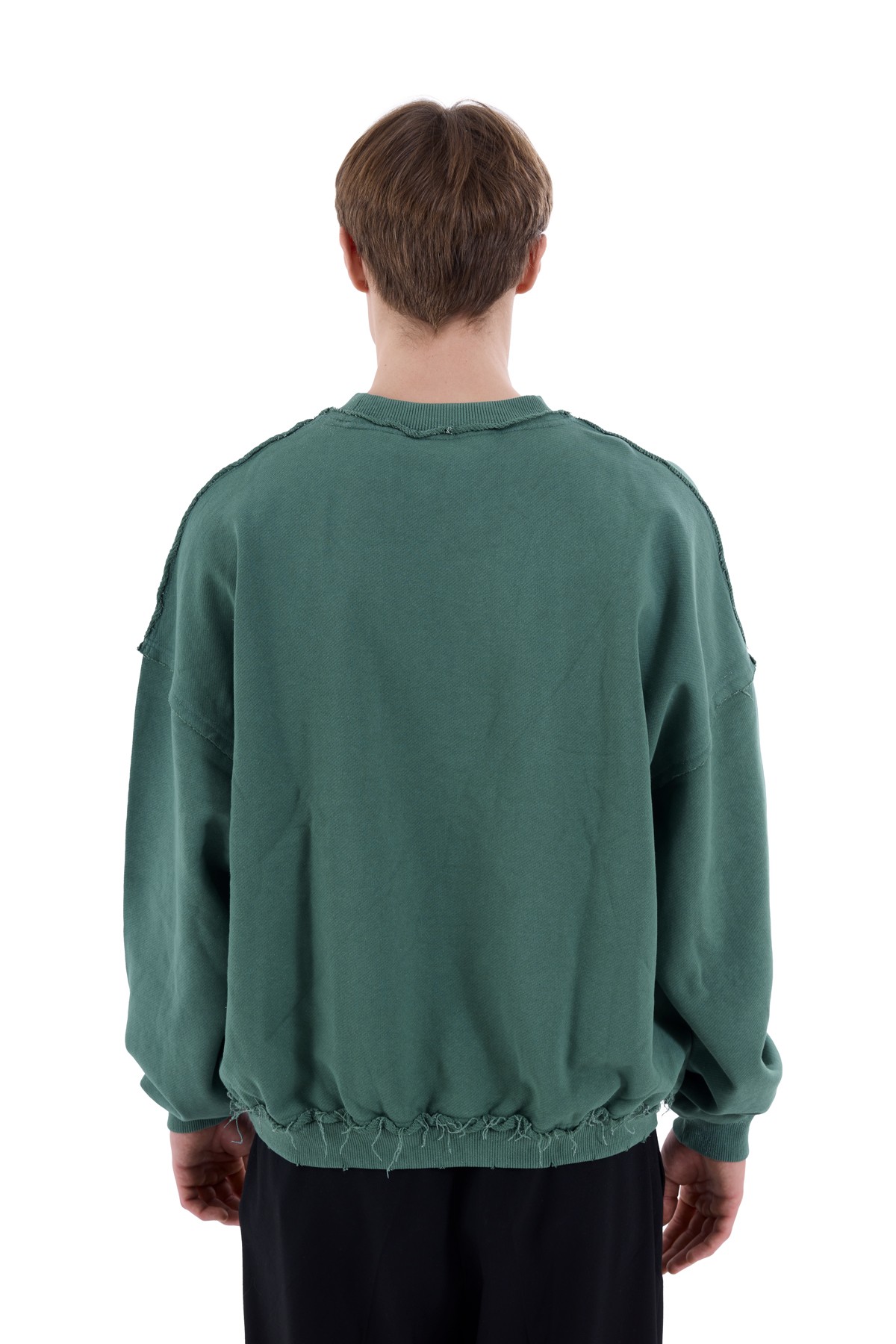 Green Washed Embroidered Sweatshirt