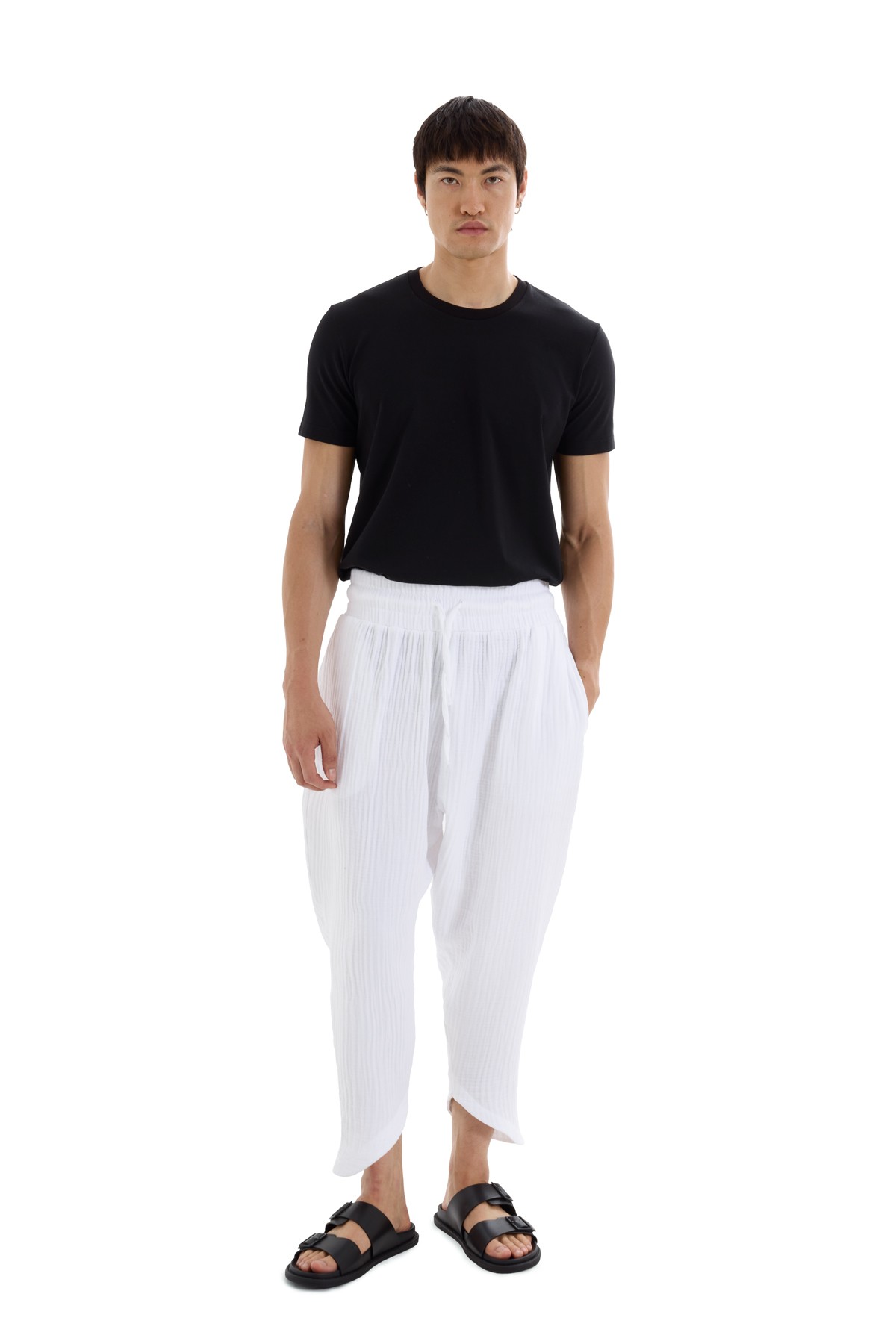 Textured Muslin Trousers