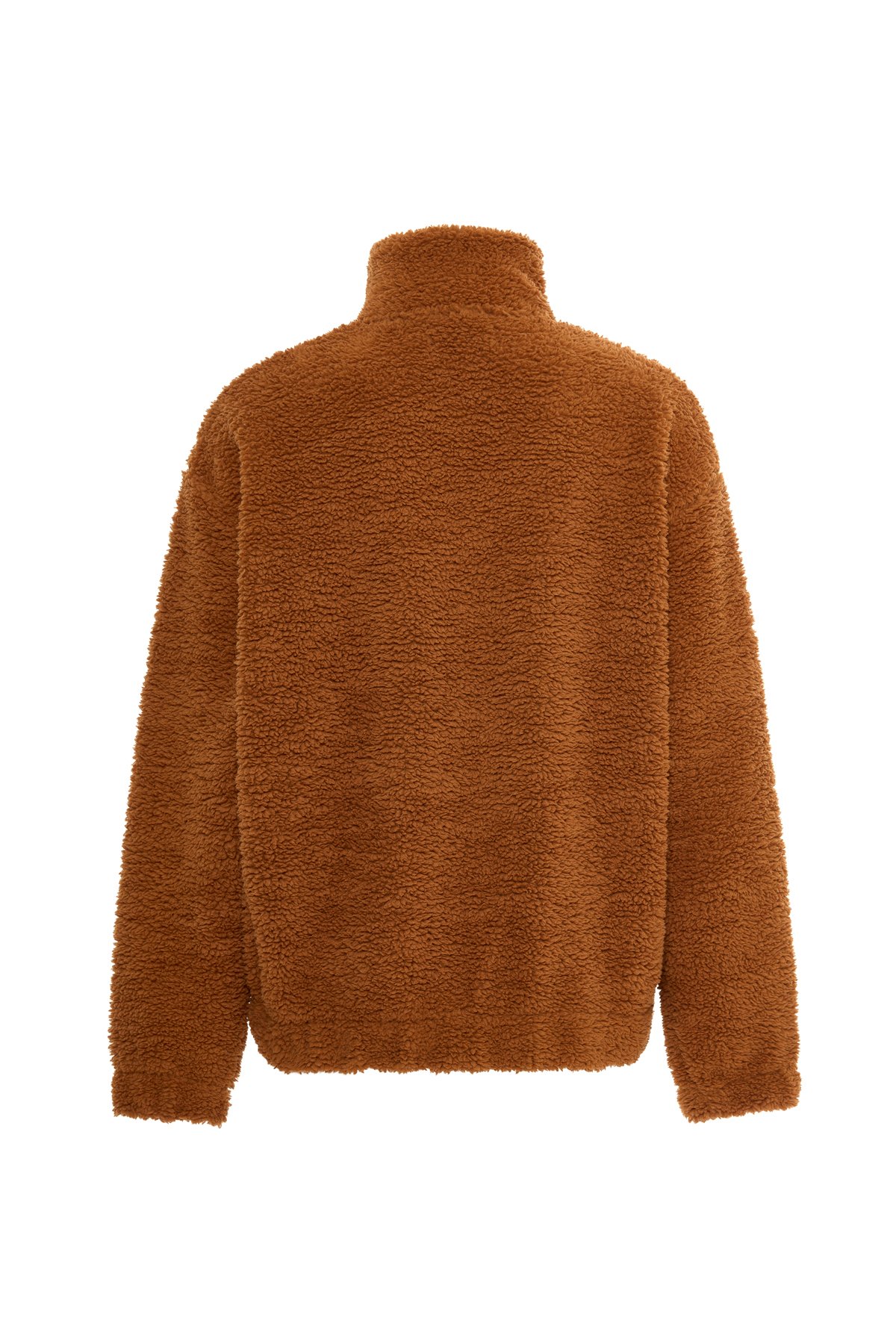 Half Zipper Orange Plush Sweatshirt K