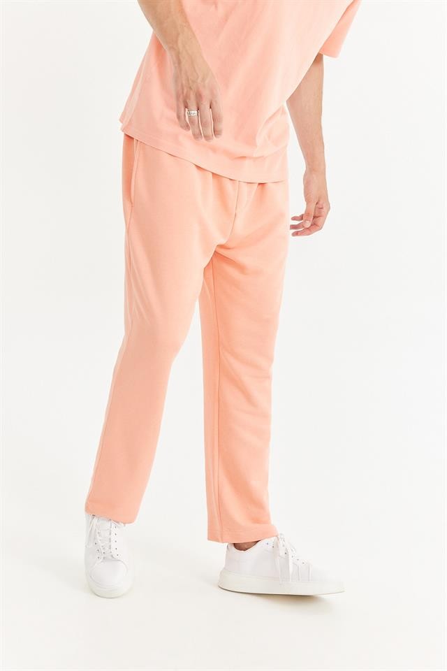 Peach Pink Embroidery Detailed Jogger