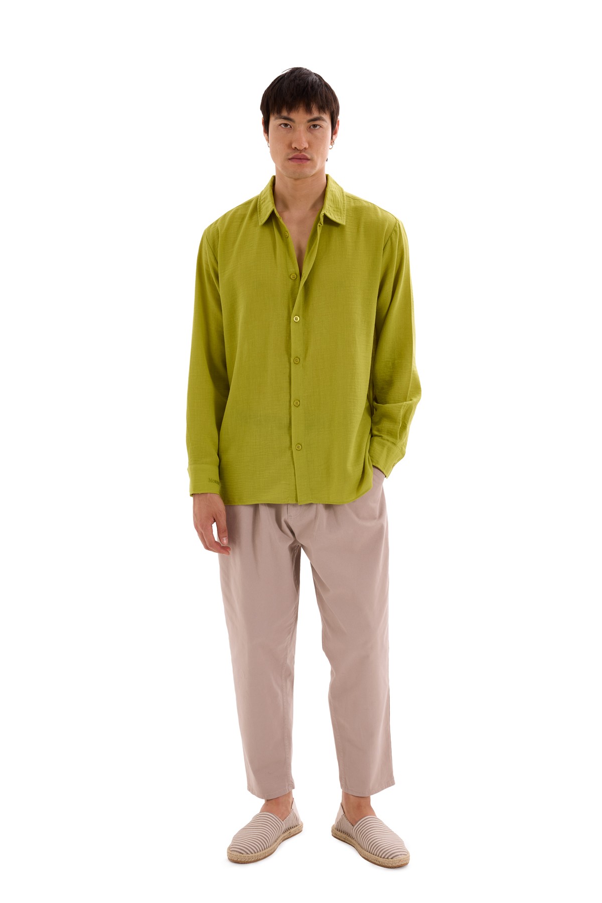 Green Oversize Linen Shirt