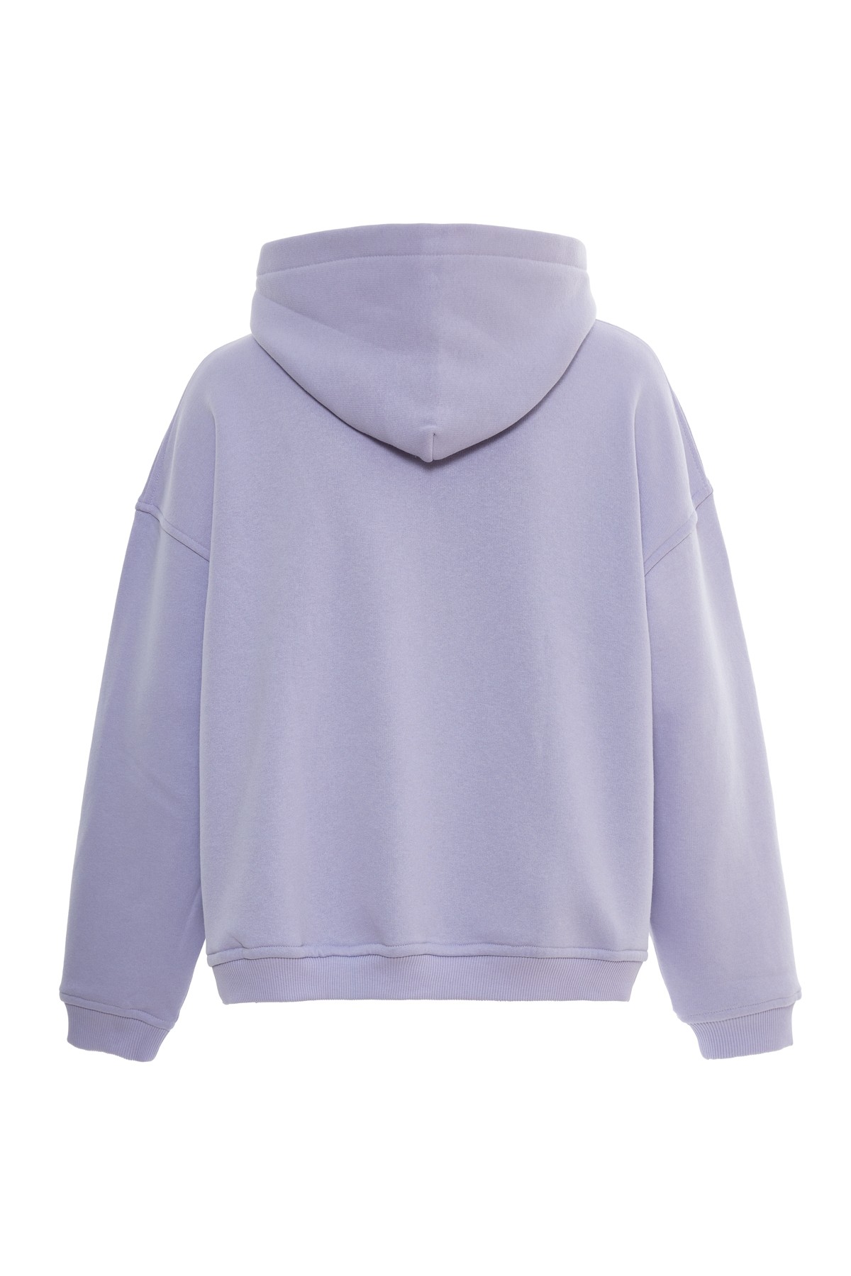 Lilac Zipper Hooded Sweatshirt