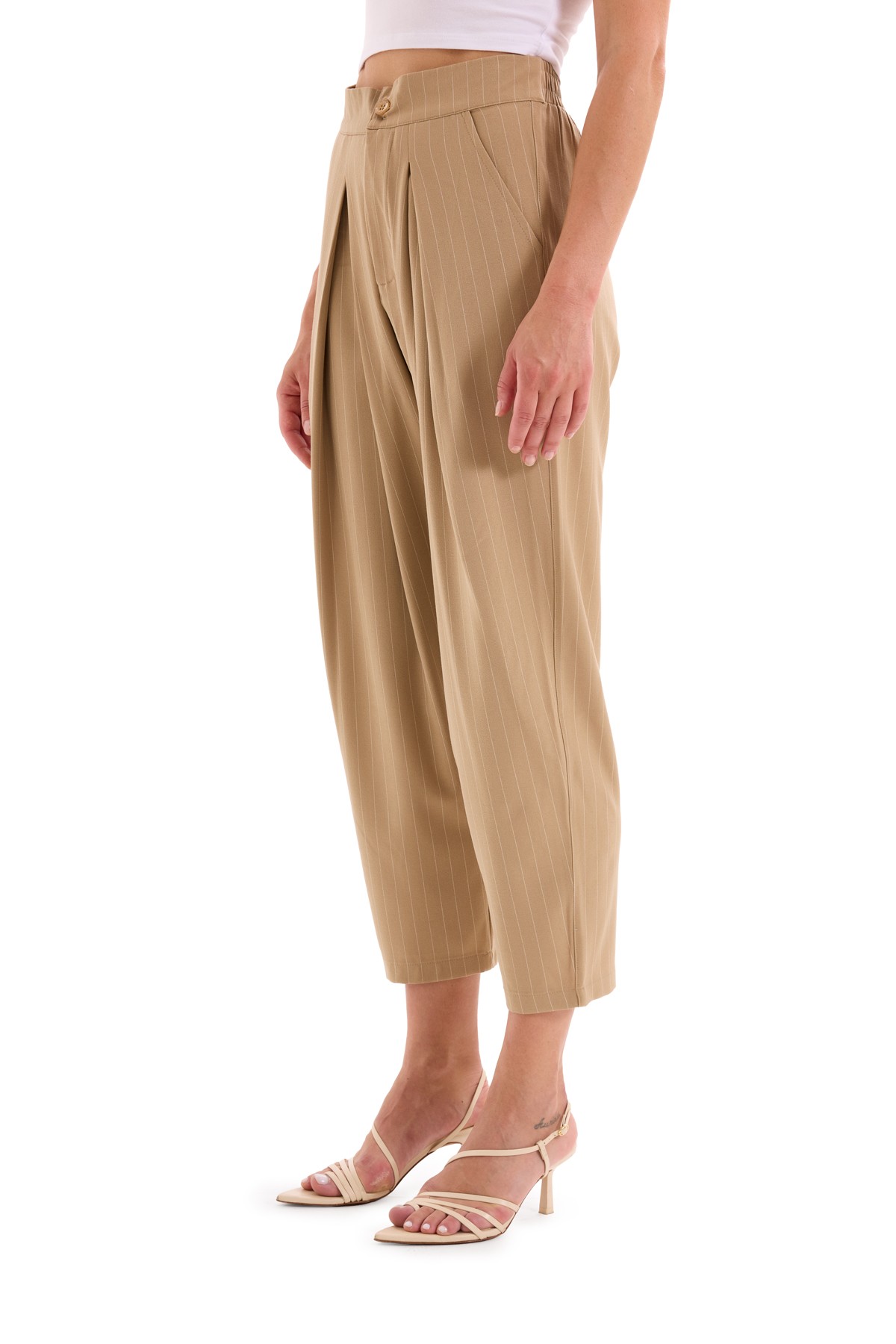 Woven Pleat Detail Trousers