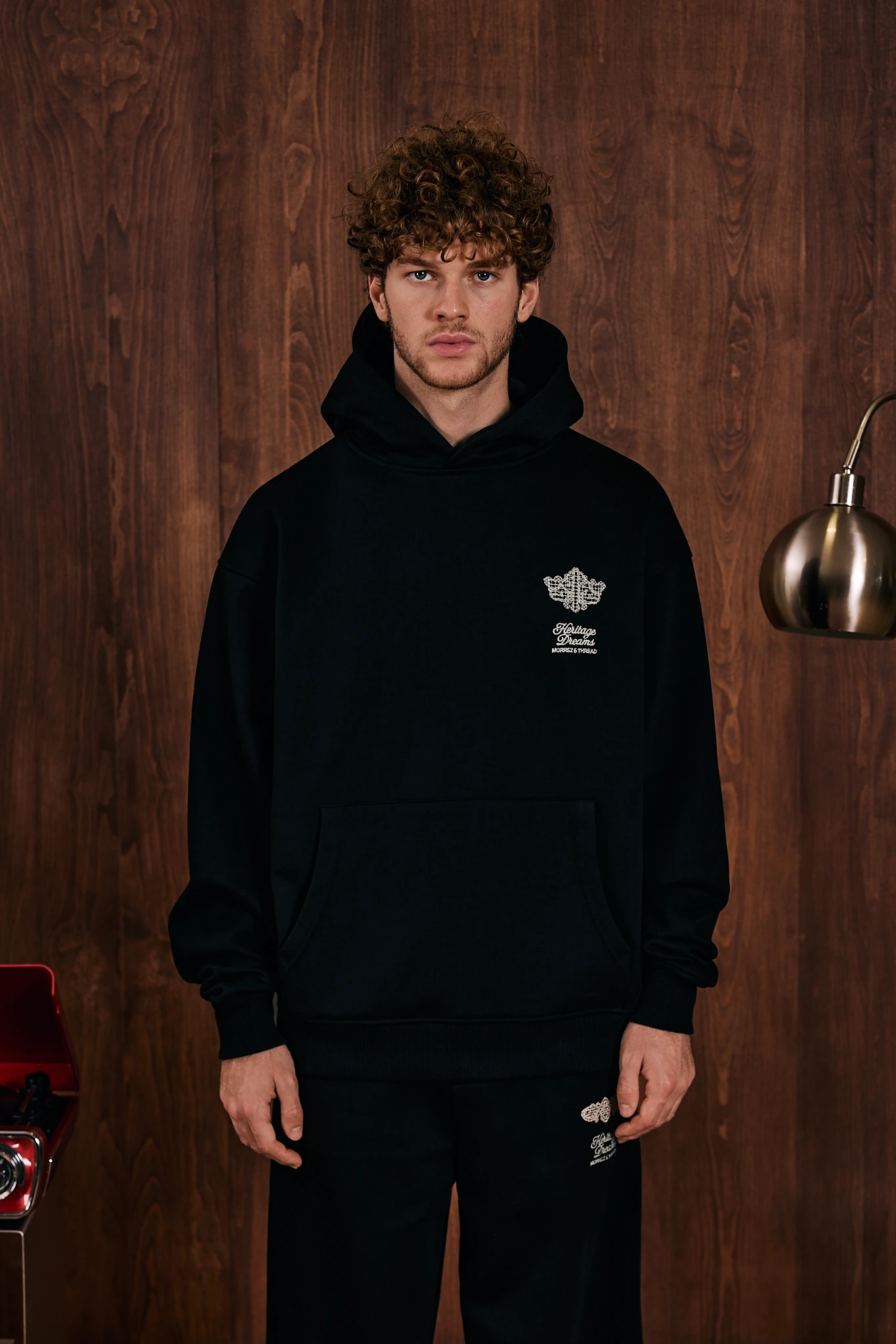 Rooted Lace House Nakış Detaylı Hoodie Siyah