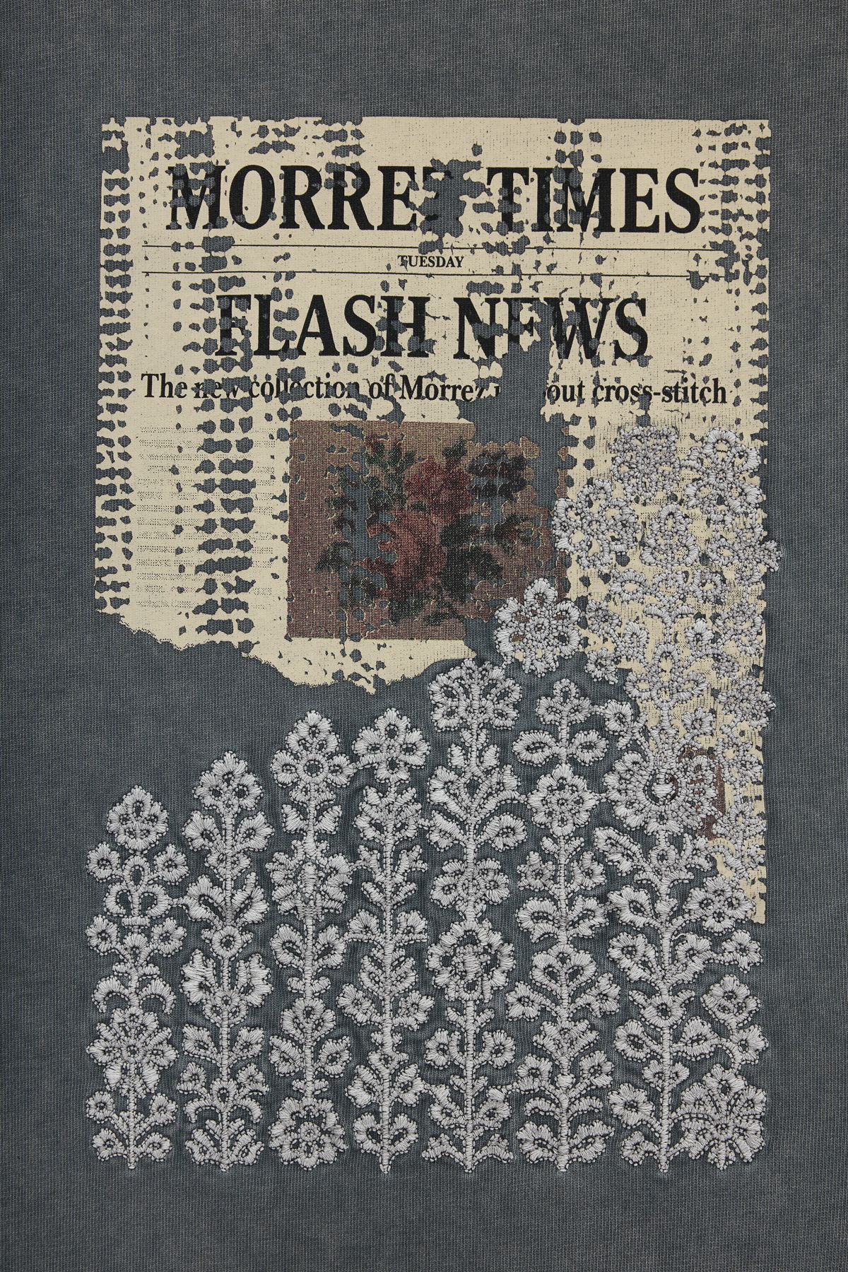 Flash News Anthracite Washed T-Shirt